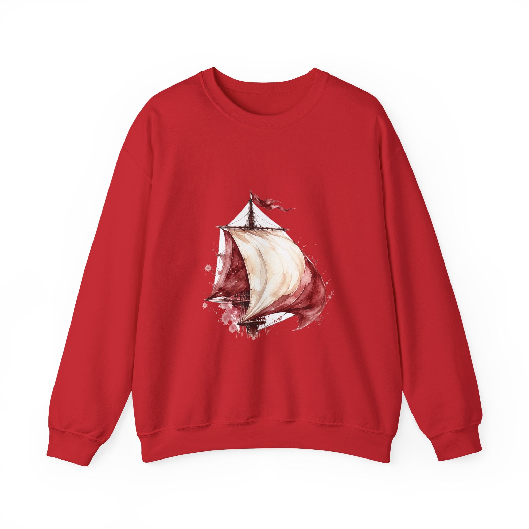Matching Couple Sweatshirt - Anchor & Sail Matching Couple Comfort Colors Crew Watercolor Art His Hers Birthday Gift - Design B