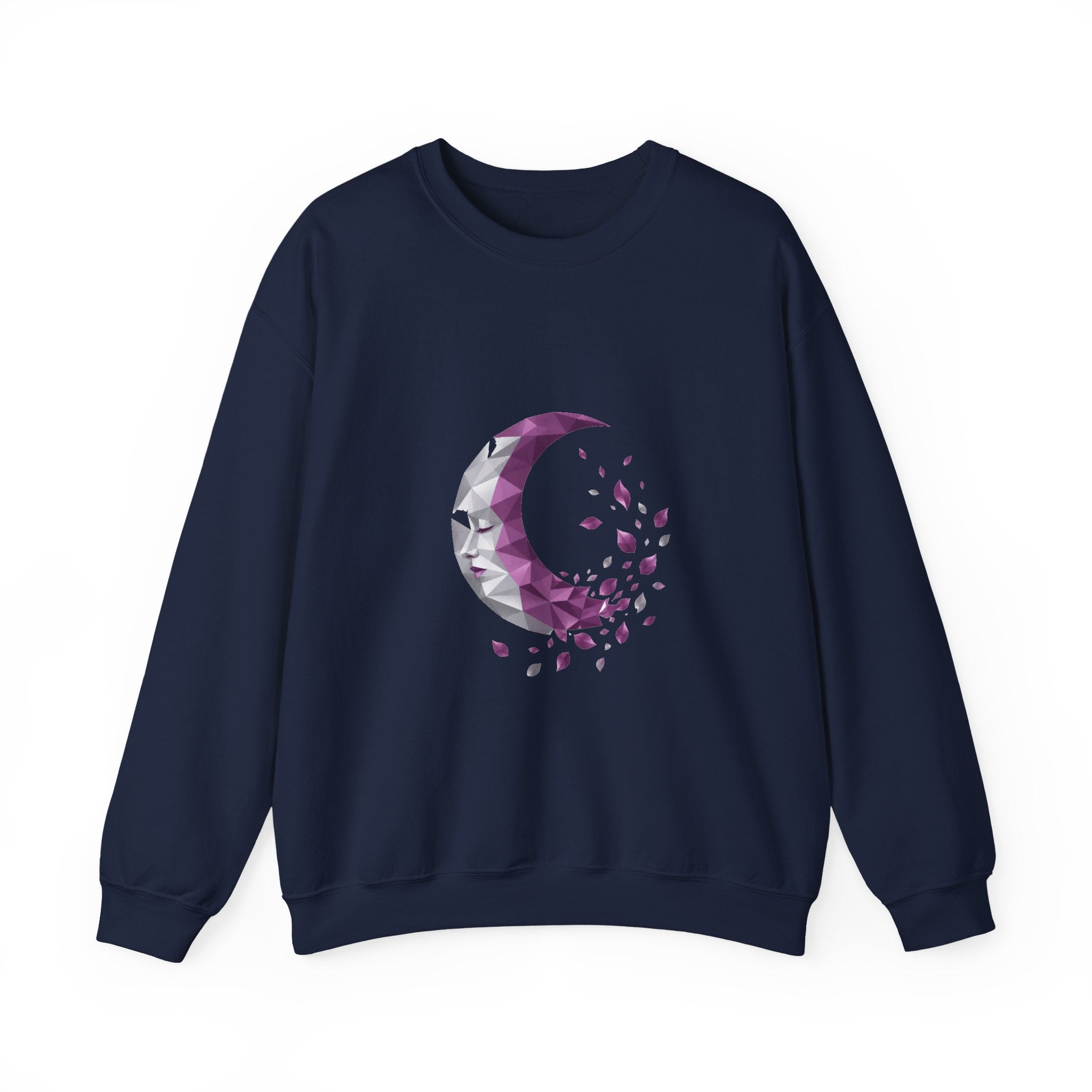 Matching Couple Sweatshirt - Waxing & Waning Moon Matching Couple Premium Fleece Sweatshirt Geometric Art His Hers Love Gift - Design B