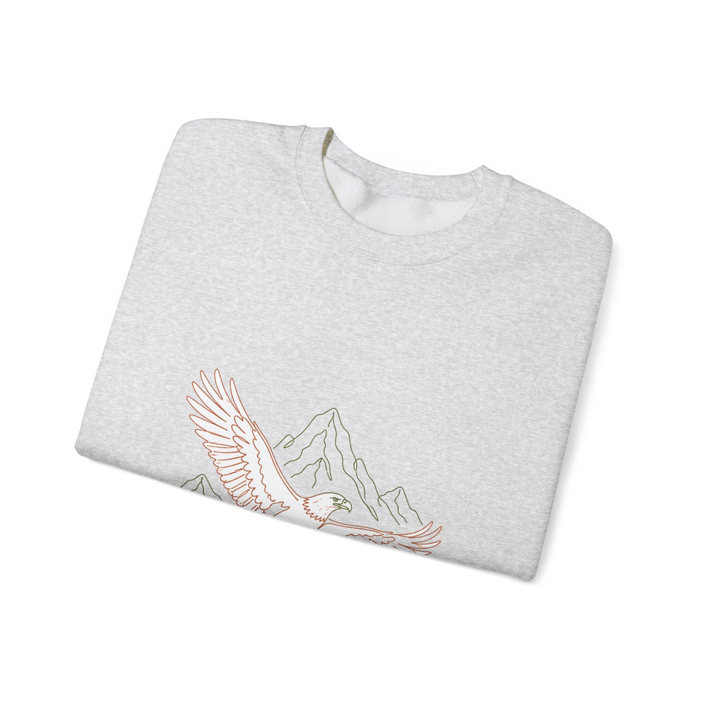 Matching Couple Sweatshirt - Eagle & Whale Matching Couple Premium Fleece Sweatshirt Minimalist Art His Hers Christmas Gift - Design A