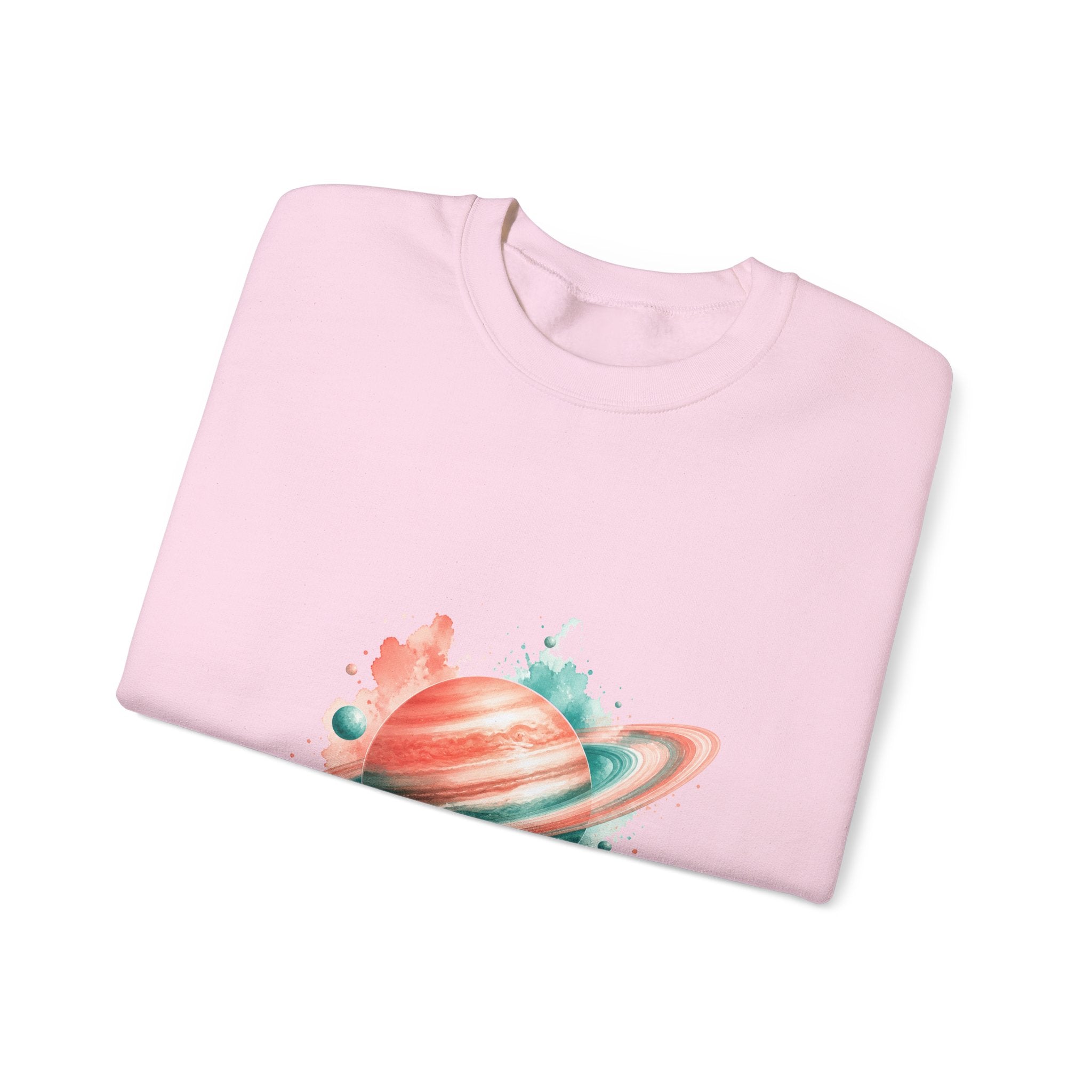 Matching Couple Sweatshirt - Saturn & Jupiter Matching Couple Premium Fleece Sweatshirt Watercolor Art His Hers Birthday Gift - Design A