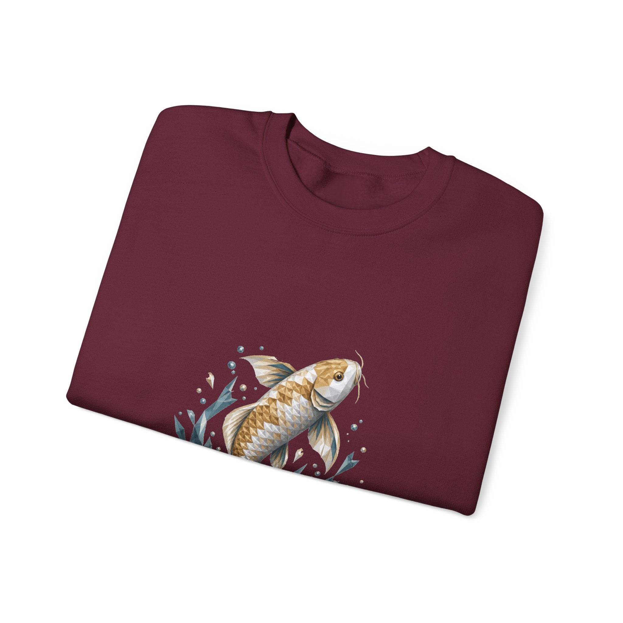 Matching Couple Sweatshirt - Koi Fish Yin Yang Matching Couple Crewneck Sweatshirt Geometric Art His Hers Couple Gift - Design A
