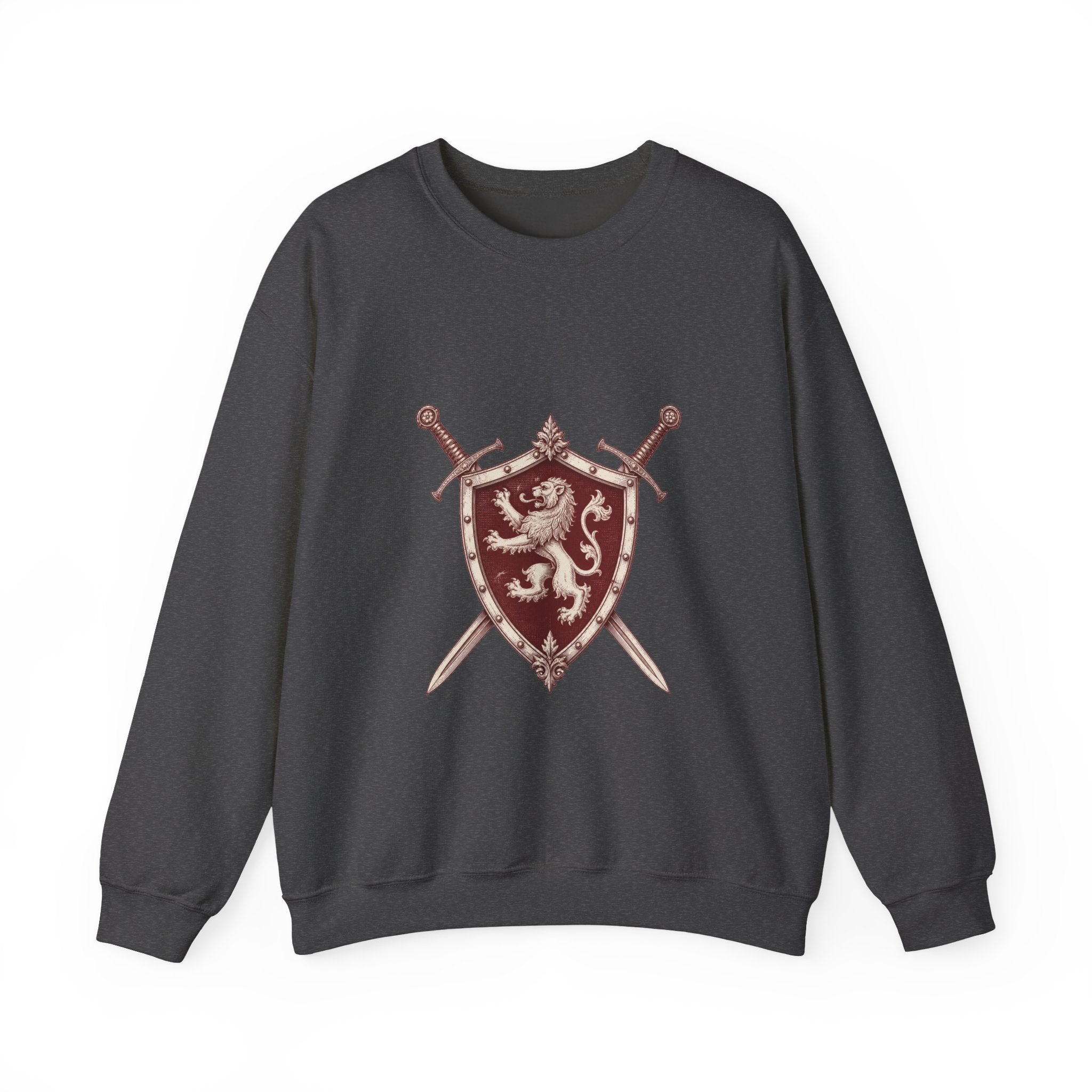 Matching Couple Sweatshirt - Crown & Shield Matching Couple Crewneck Sweatshirt Vintage Art His Hers Wedding Gift - Design B