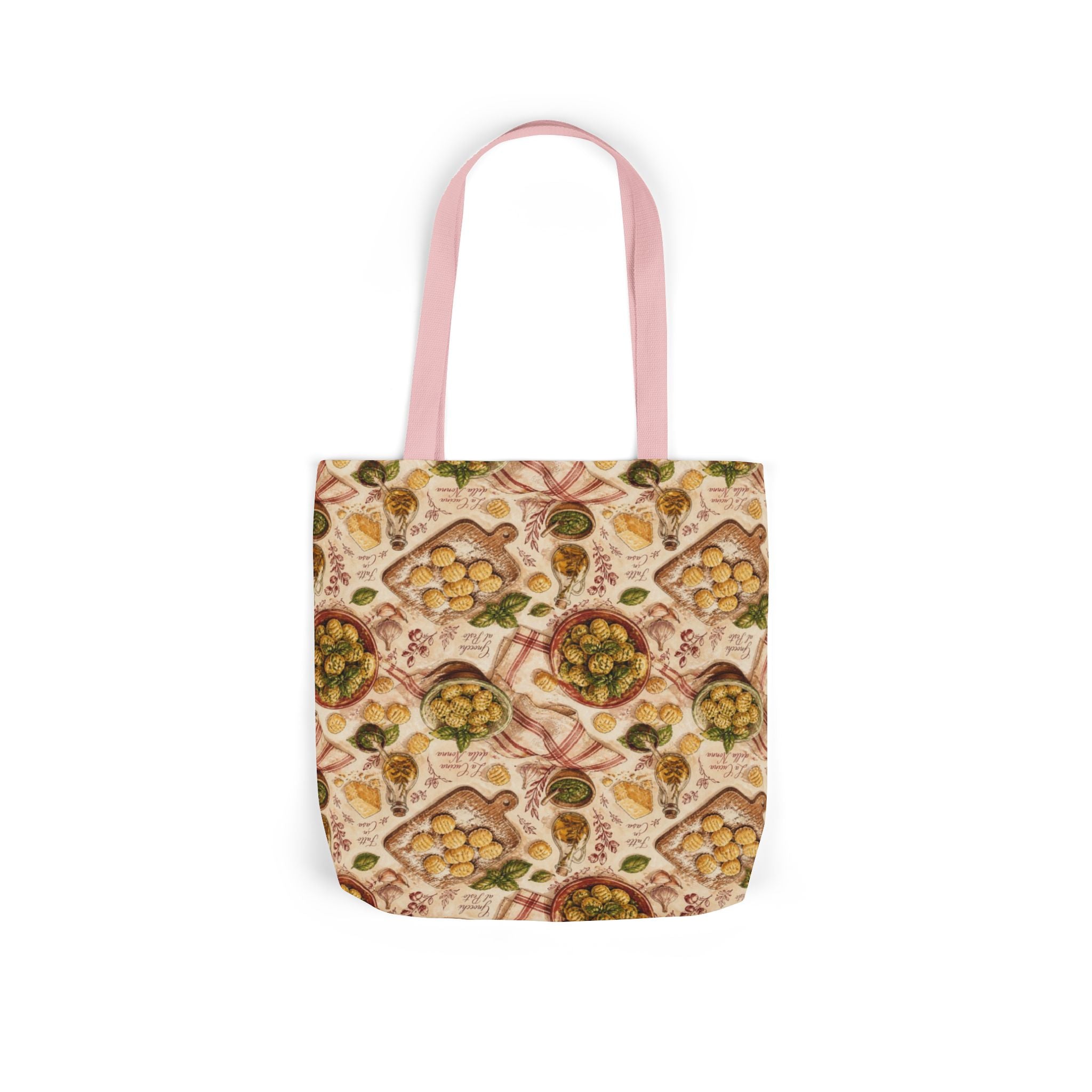 Potato Gnocchi Canvas Tote Bag Mediterranean Kitchen Watercolor Design Italian Cottagecore Gift