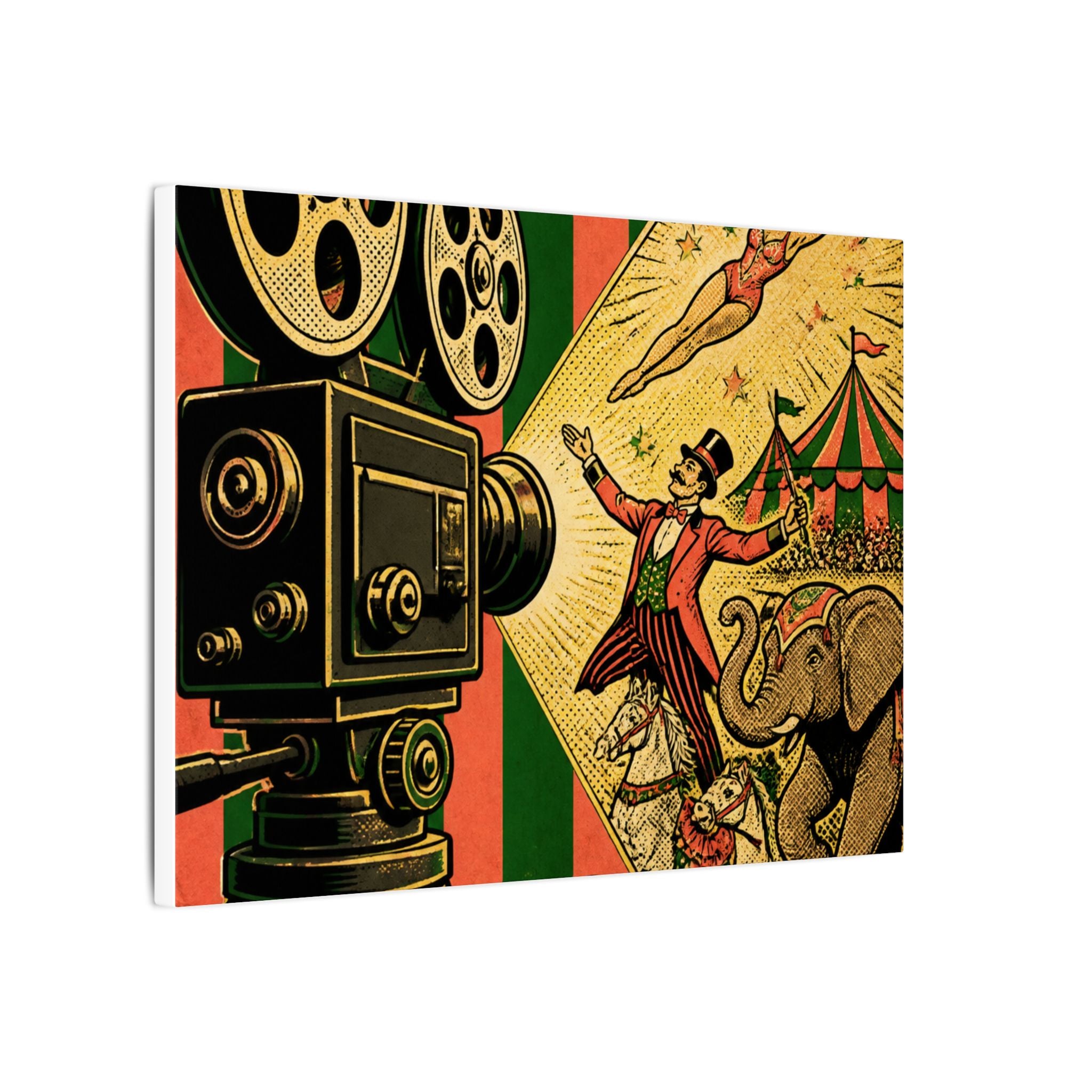 Film Camera Projector Show Wall Art Canvas 16×20 Pop Art Living Room Decor Maximalist Print