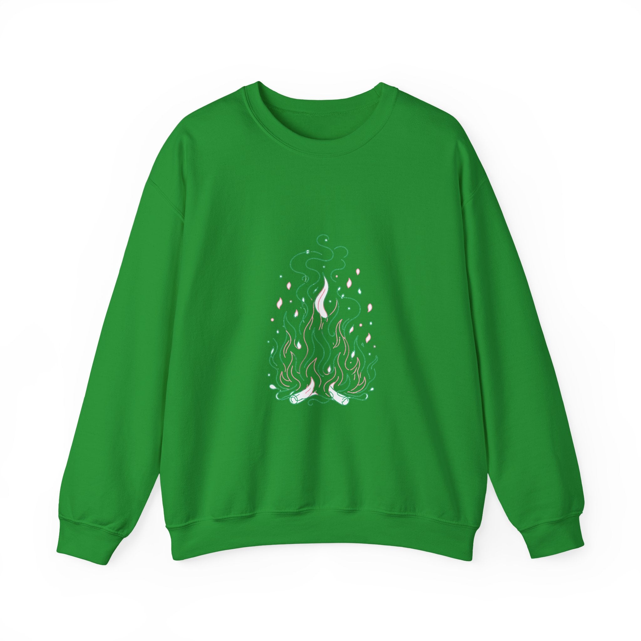 Matching Couple Sweatshirt - Wildfire & Waterfall Matching Couple Premium Fleece Sweatshirt Minimalist Art His Hers Christmas Gift - Design A