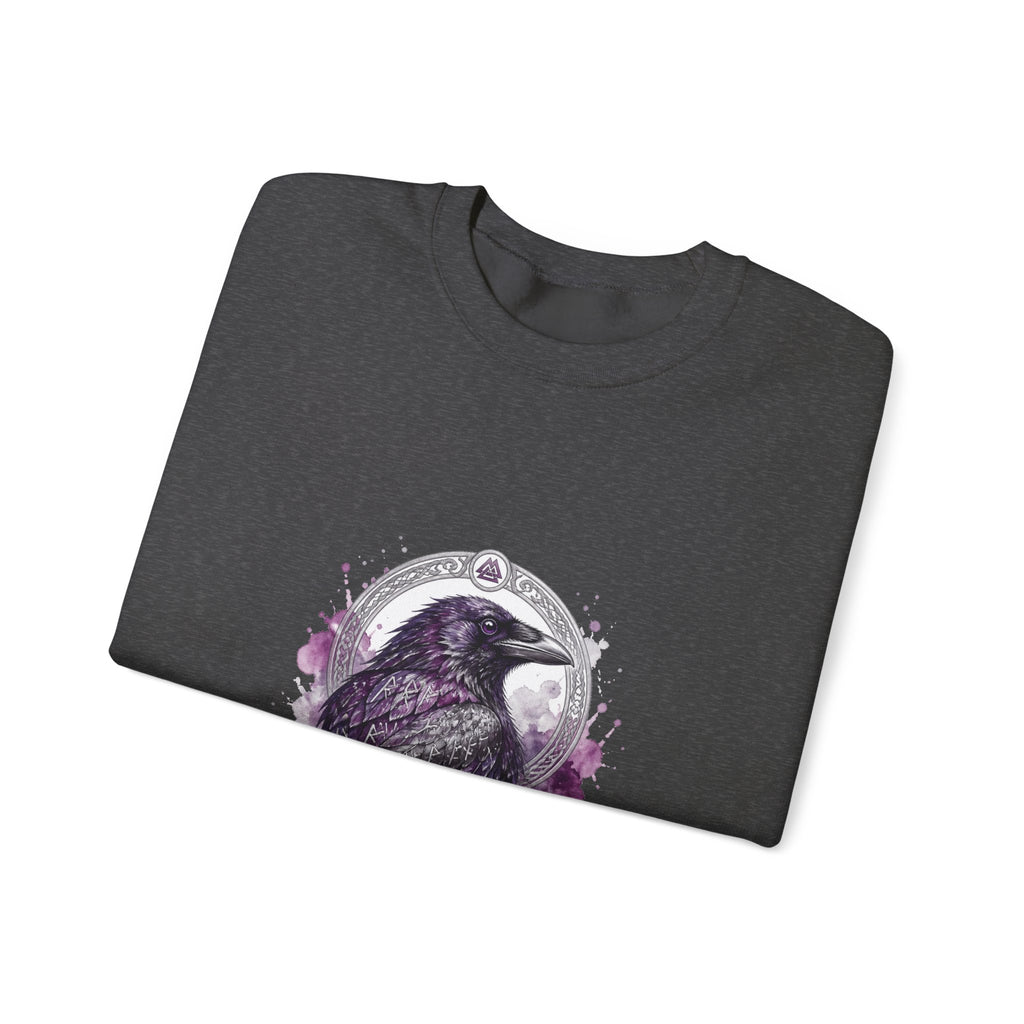 Matching Couple Sweatshirt - Huginn & Muninn Matching Couple Premium Fleece Sweatshirt Watercolor Art His Hers Birthday Gift - Design A