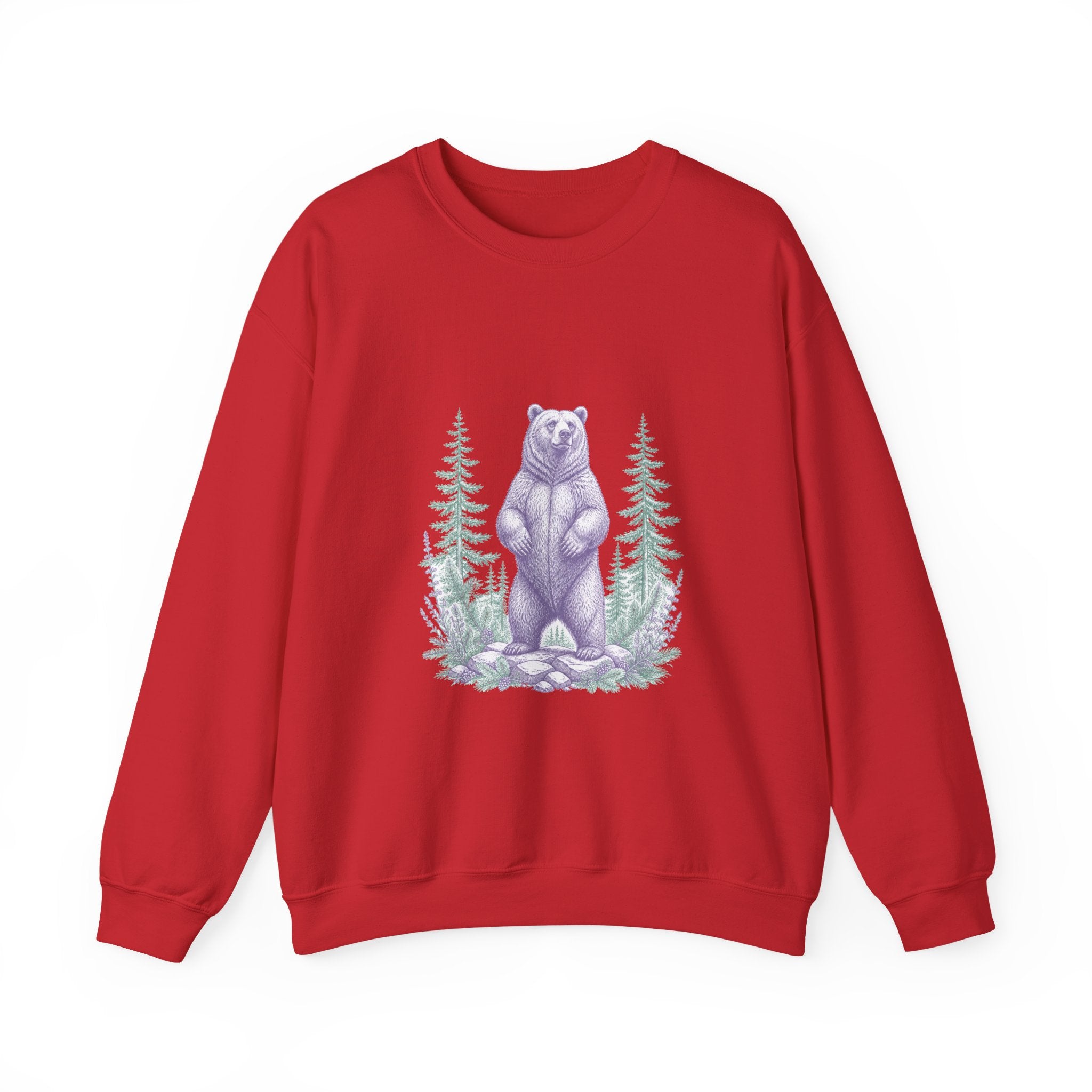 Matching Couple Sweatshirt - Bear & Deer Matching Couple Premium Fleece Sweatshirt Vintage Art His Hers Honeymoon Gift - Design A