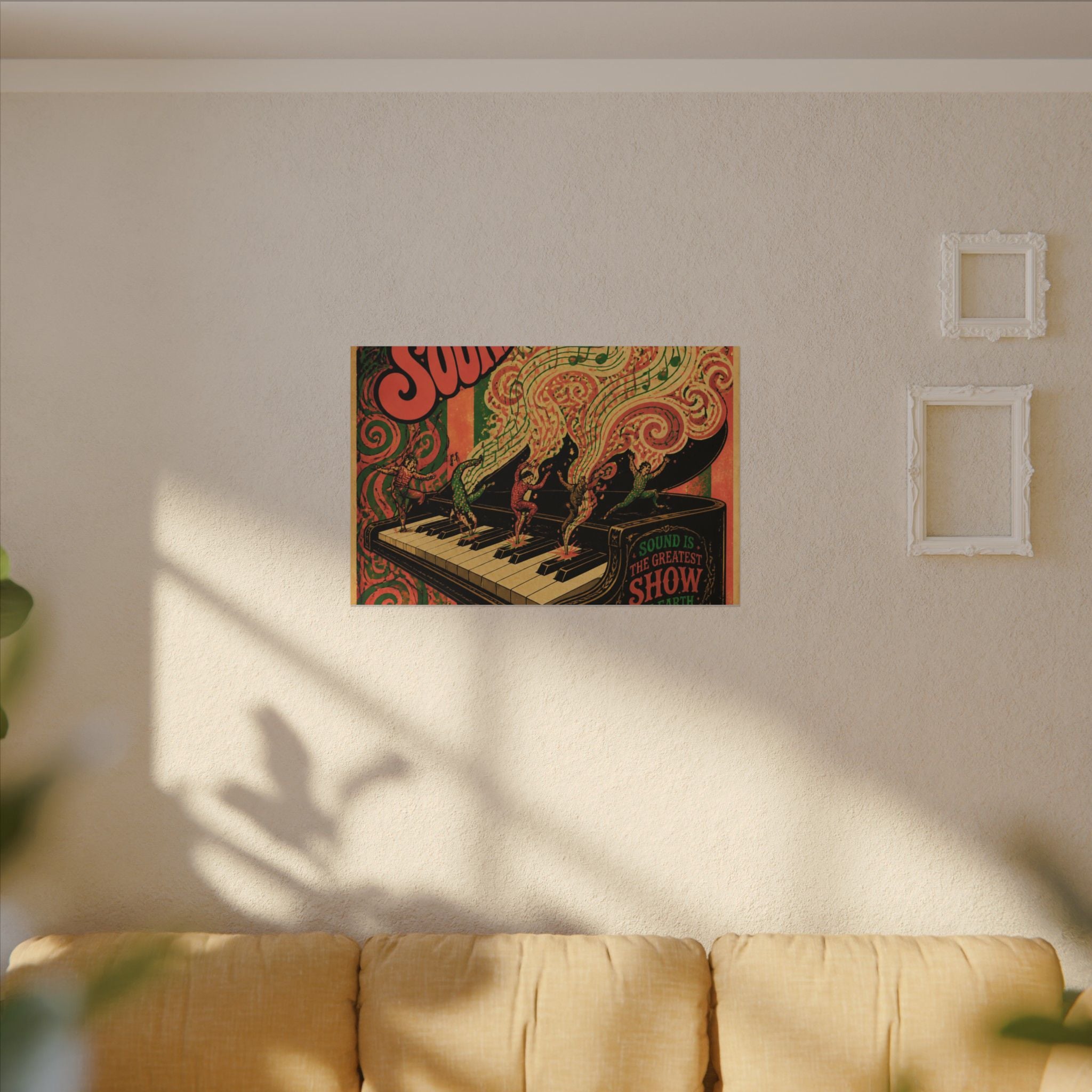 Grand Piano Acrobats Wall Art Canvas 16×20 Psychedelic Cafe Decor Maximalist Print