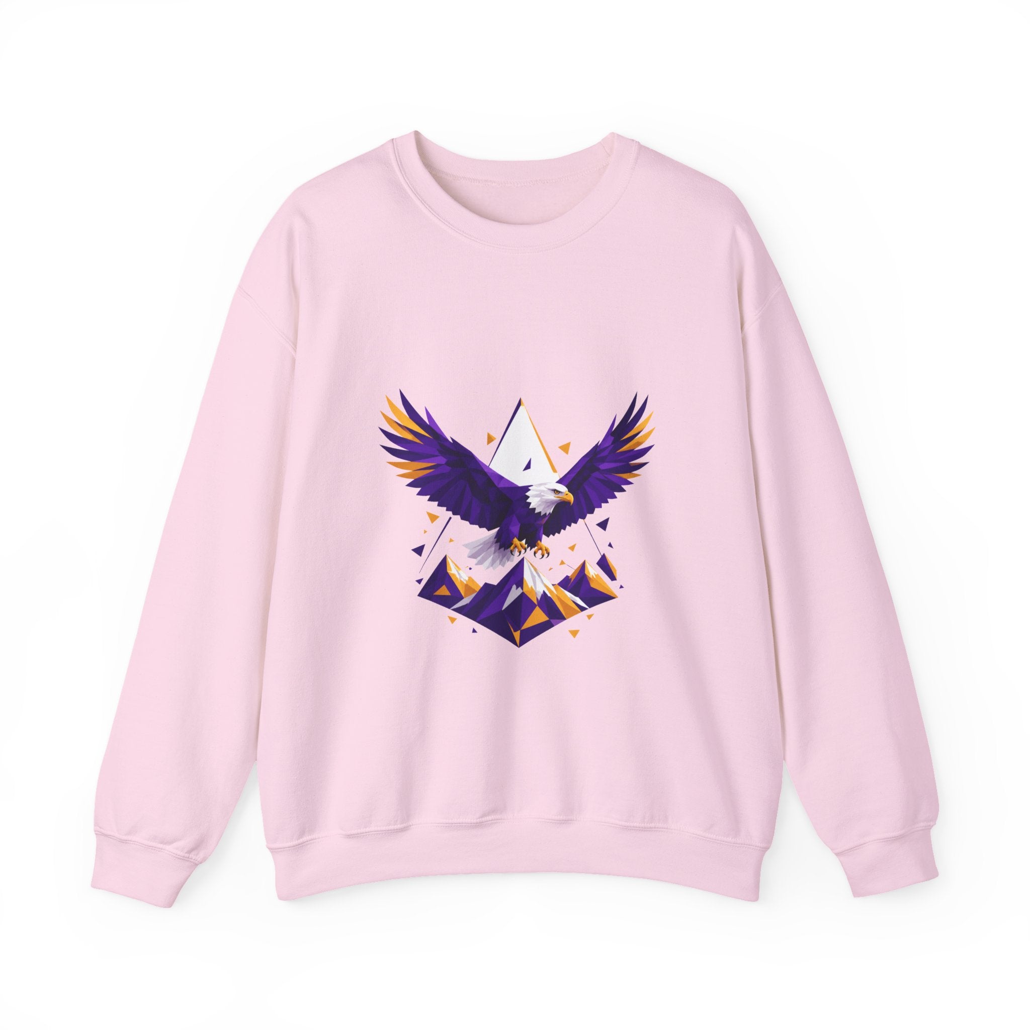 Matching Couple Sweatshirt - Eagle & Whale Matching Couple Premium Fleece Sweatshirt Geometric Art His Hers Love Gift - Design A