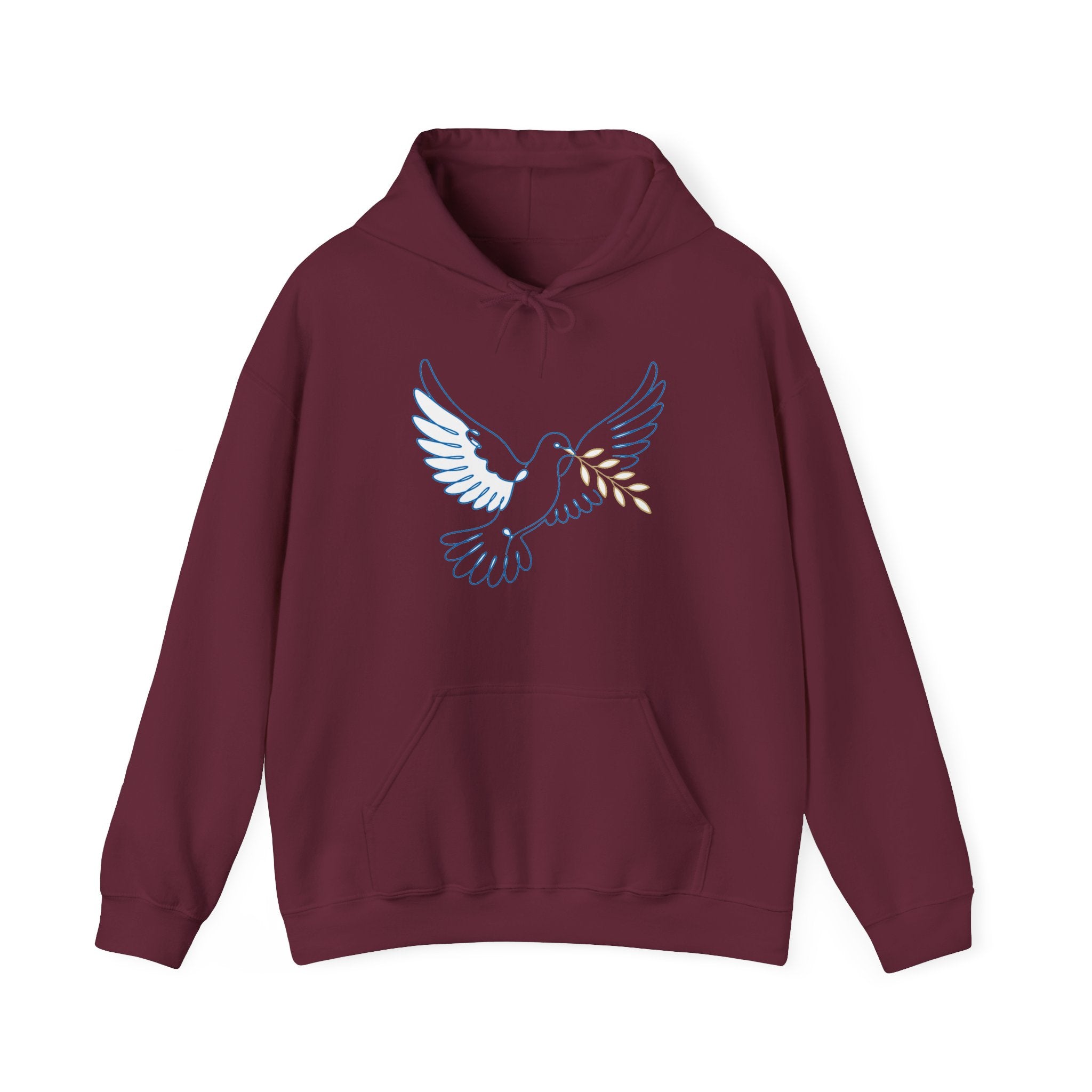 Matching Couple Sweatshirt - Wolf & Dove Matching Couple Hooded Sweatshirt Minimalist Art His Hers Valentine Gift - Design B