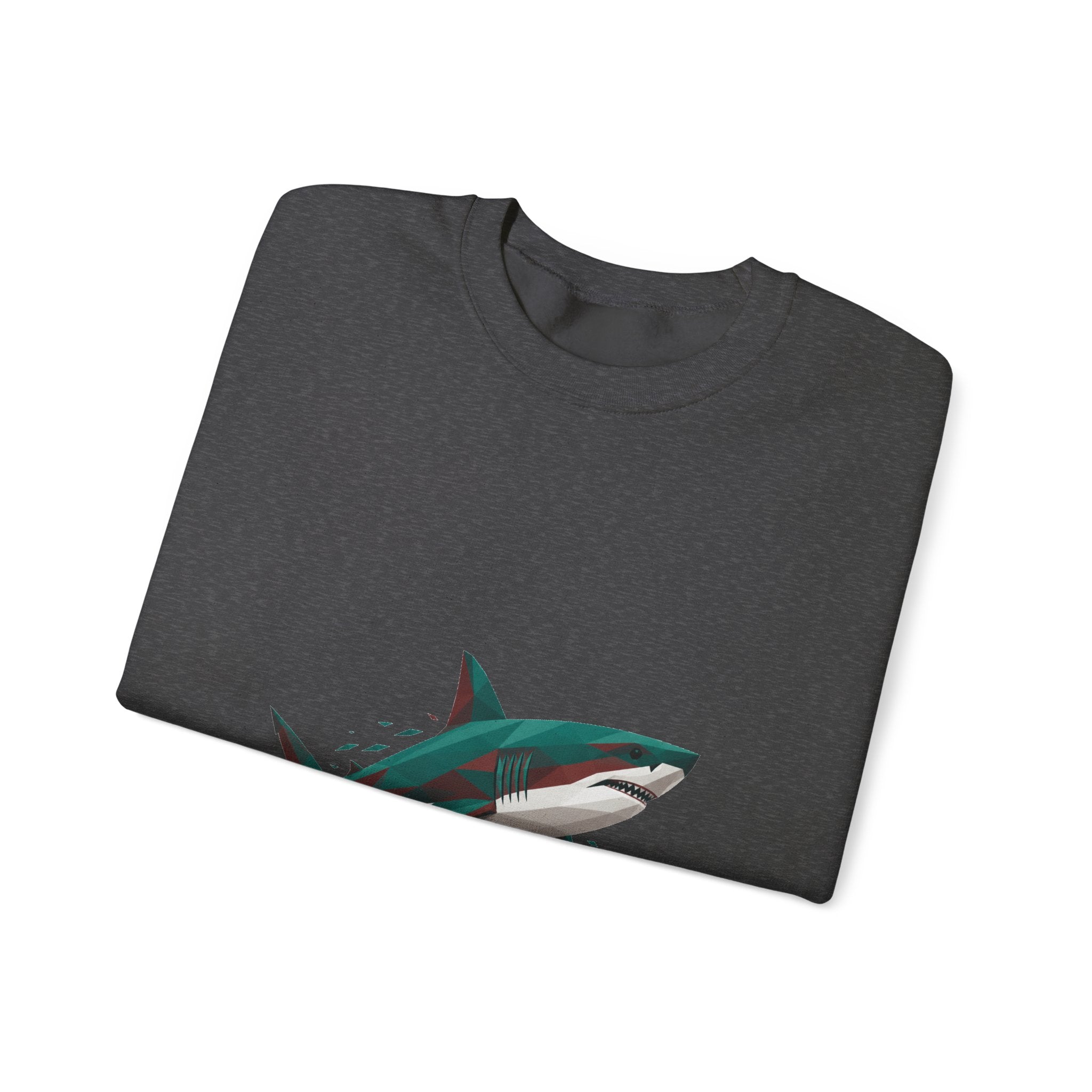 Matching Couple Sweatshirt - Shark & Dolphin Matching Couple Comfort Colors Crew Geometric Art His Hers Love Gift - Design A
