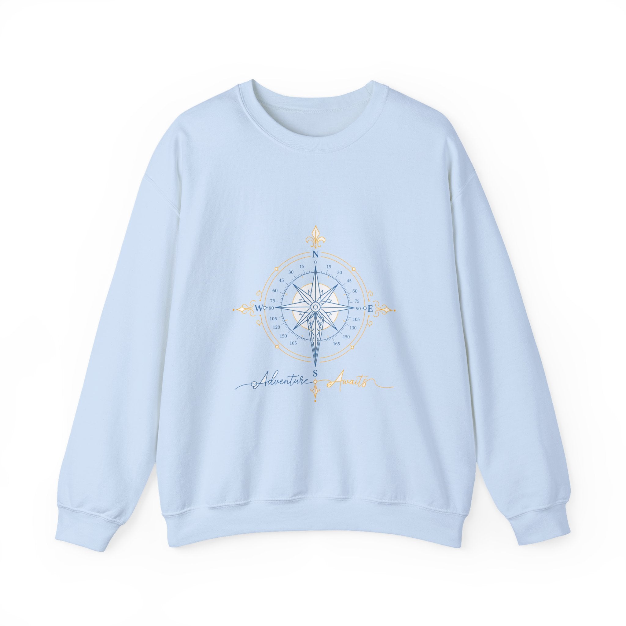 Matching Couple Sweatshirt - Compass North & South Matching Couple Comfort Colors Crew Minimalist Art His Hers Christmas Gift - Design B