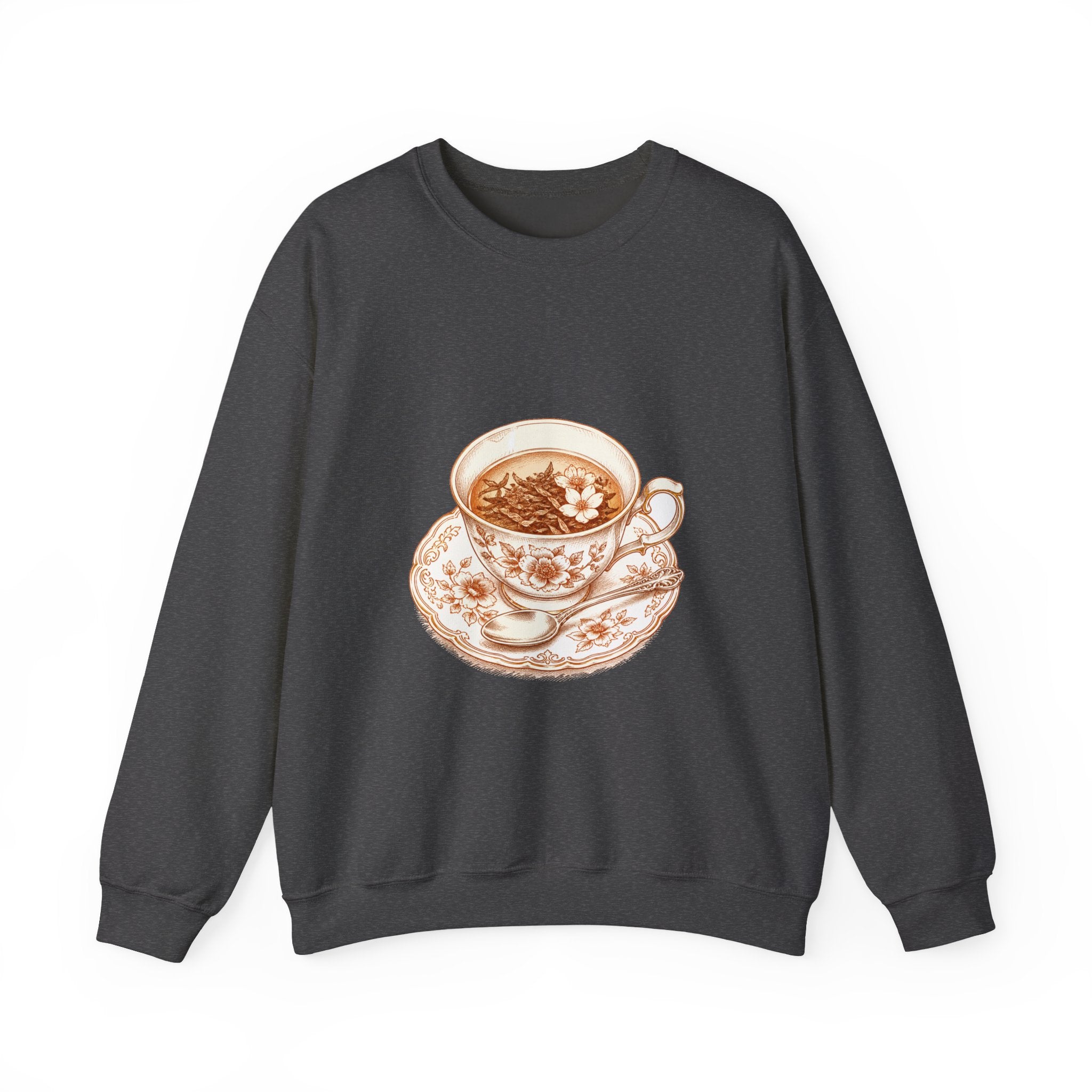 Matching Couple Sweatshirt - Coffee & Tea Matching Couple Crewneck Sweatshirt Hand-Drawn Art His Hers Best Friend Gift - Design B