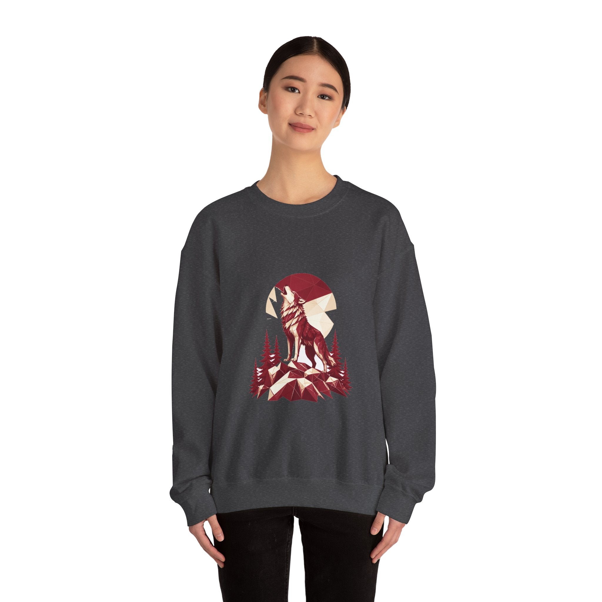 Matching Couple Sweatshirt - Wolf & Dove Matching Couple Comfort Colors Crew Geometric Art His Hers Love Gift - Design A