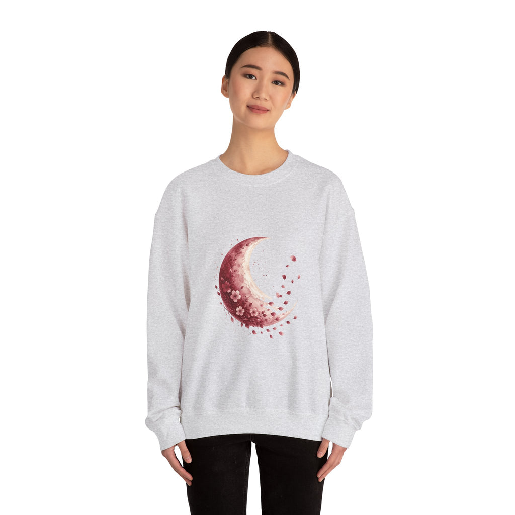 Matching Couple Sweatshirt - Waxing & Waning Moon Matching Couple Premium Fleece Sweatshirt Watercolor Art His Hers Birthday Gift - Design B