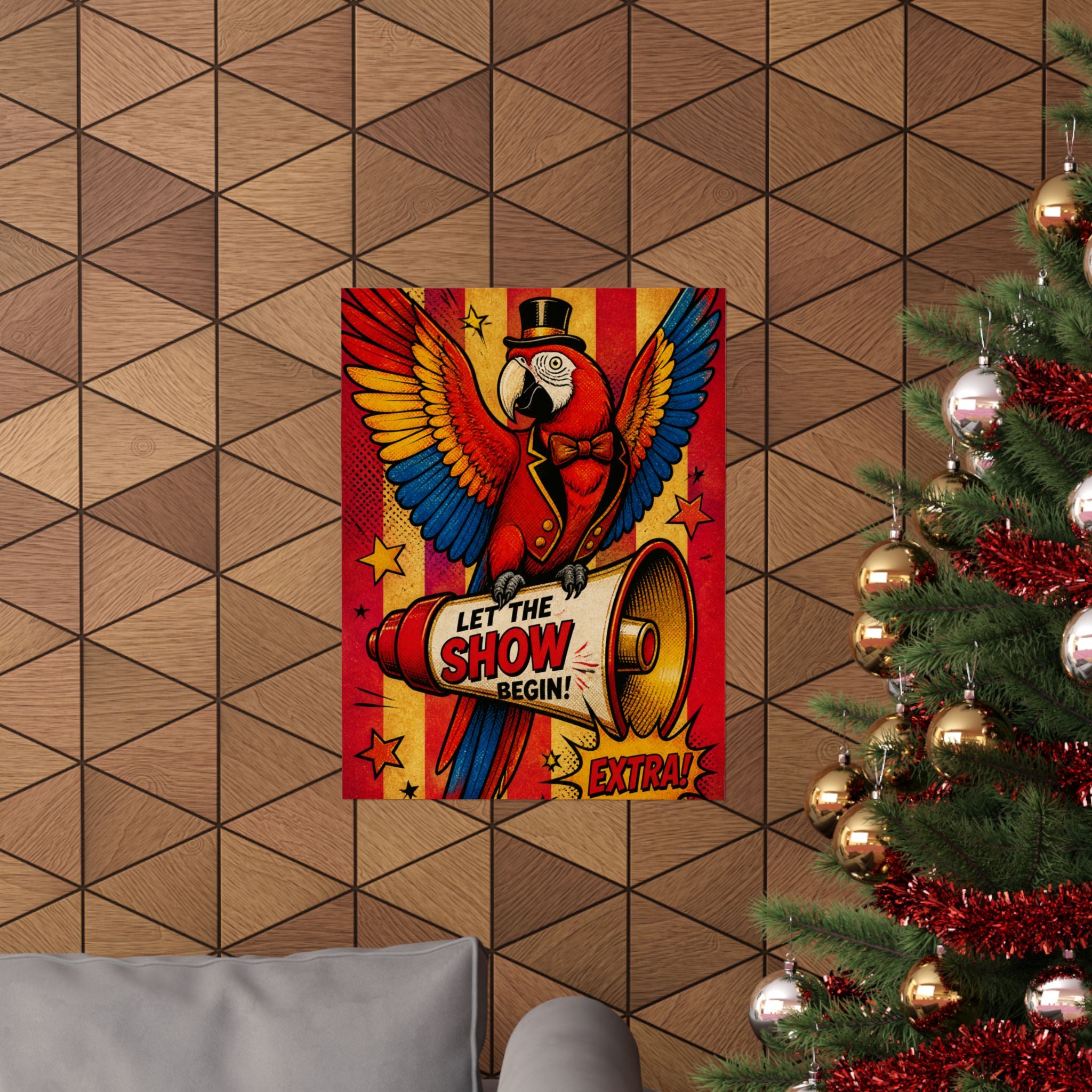 Parrot Ringmaster Wall Art Poster 24×36 Pop Art Restaurant Decor Maximalist Print