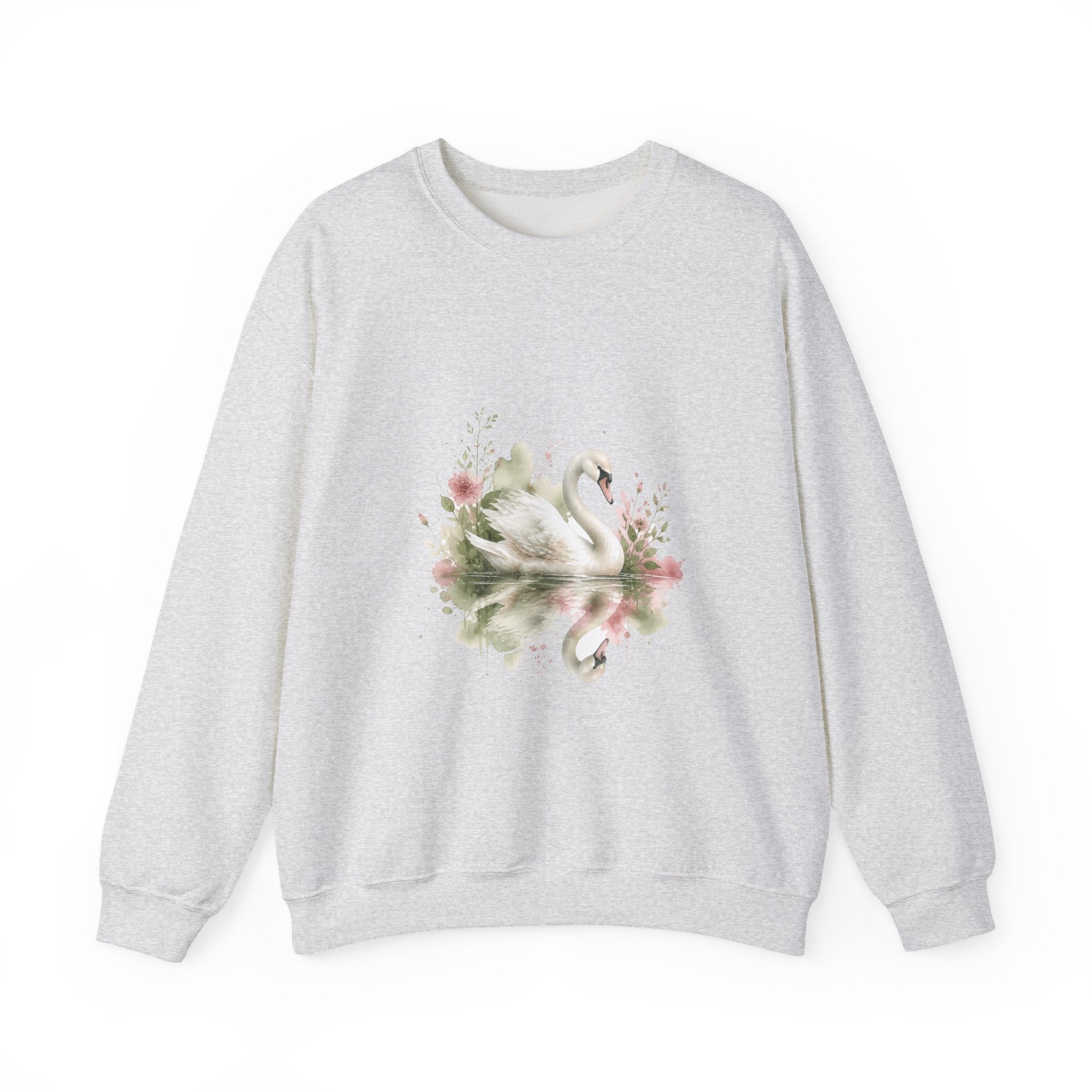Matching Couple Sweatshirt - Raven & Swan Matching Couple Crewneck Sweatshirt Watercolor Art His Hers Engagement Gift - Design B