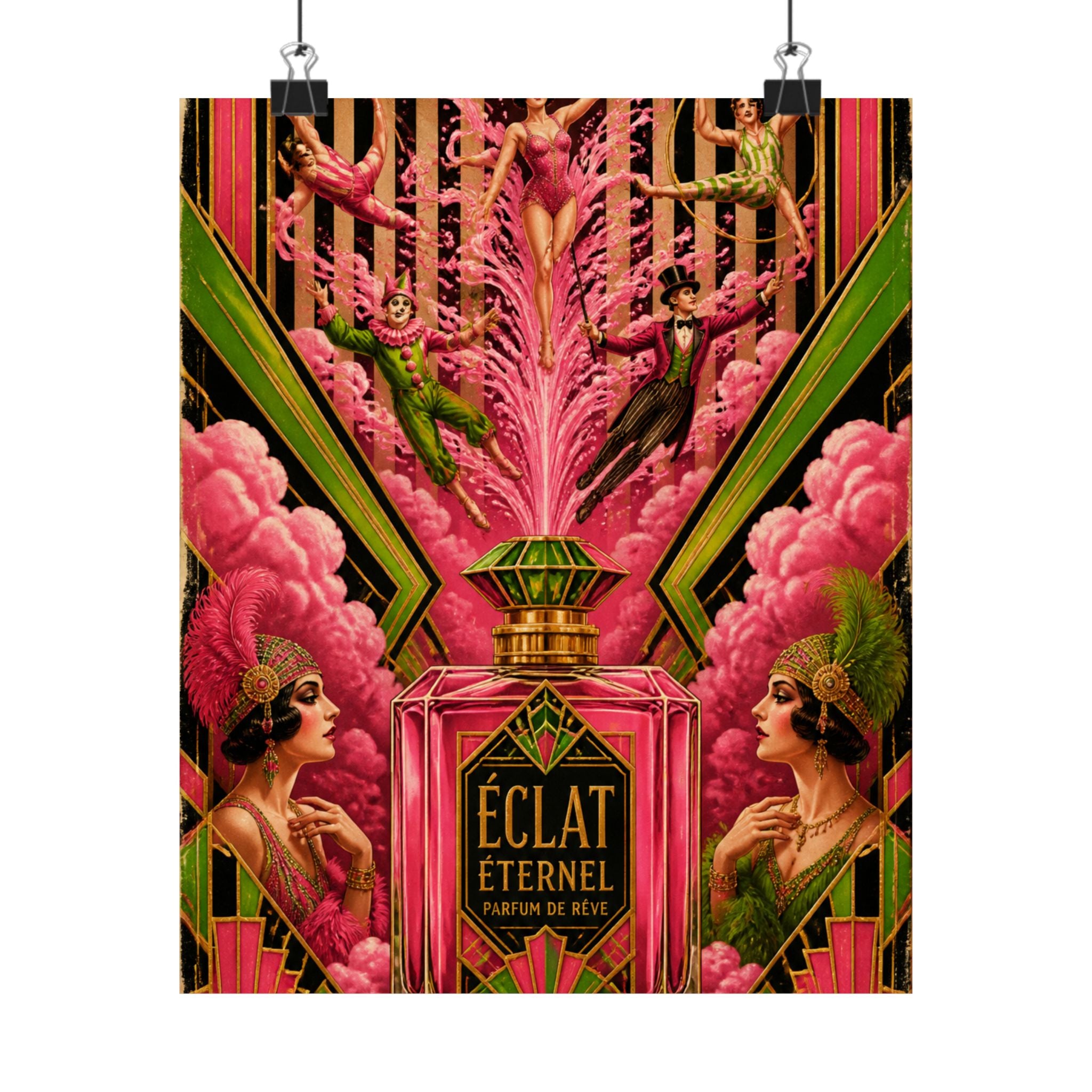 Perfume Bottle Fountain Wall Art Poster 18×24 Art Deco Entryway Decor Maximalist Print