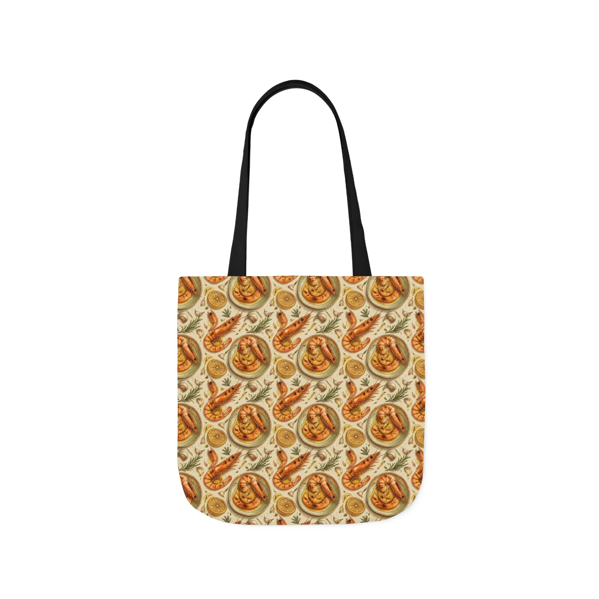 Mediterranean Shrimp Canvas Tote Bag Mediterranean Kitchen Watercolor Design Italian Cottagecore Gift