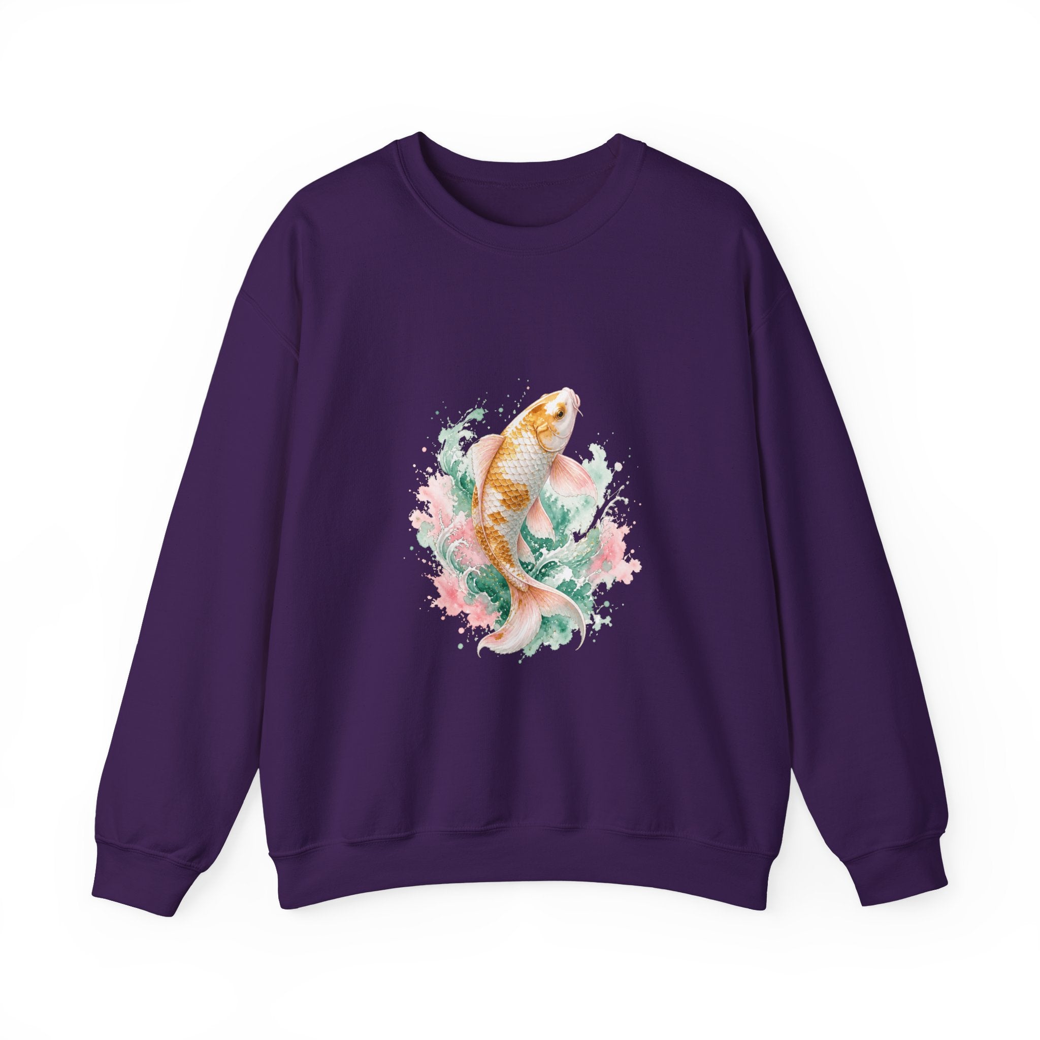 Matching Couple Sweatshirt - Koi Fish Yin Yang Matching Couple Premium Fleece Sweatshirt Watercolor Art His Hers Birthday Gift - Design A