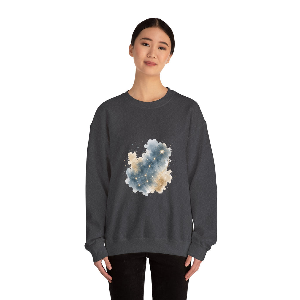 Matching Couple Sweatshirt - Big & Little Dipper Matching Couple Premium Fleece Sweatshirt Watercolor Art His Hers Birthday Gift - Design B