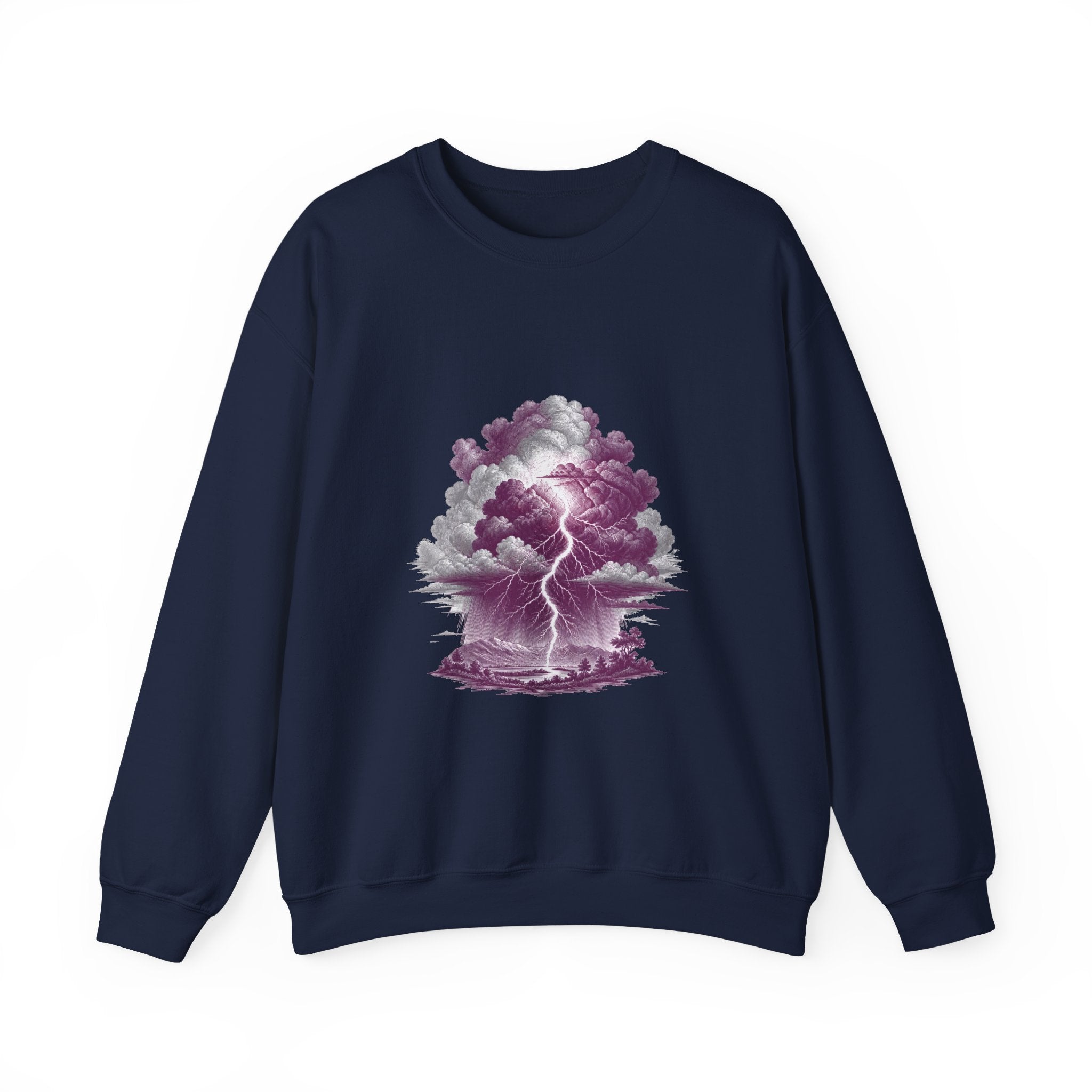 Matching Couple Sweatshirt - Storm & Rainbow Matching Couple Crewneck Sweatshirt Vintage Art His Hers Wedding Gift - Design A