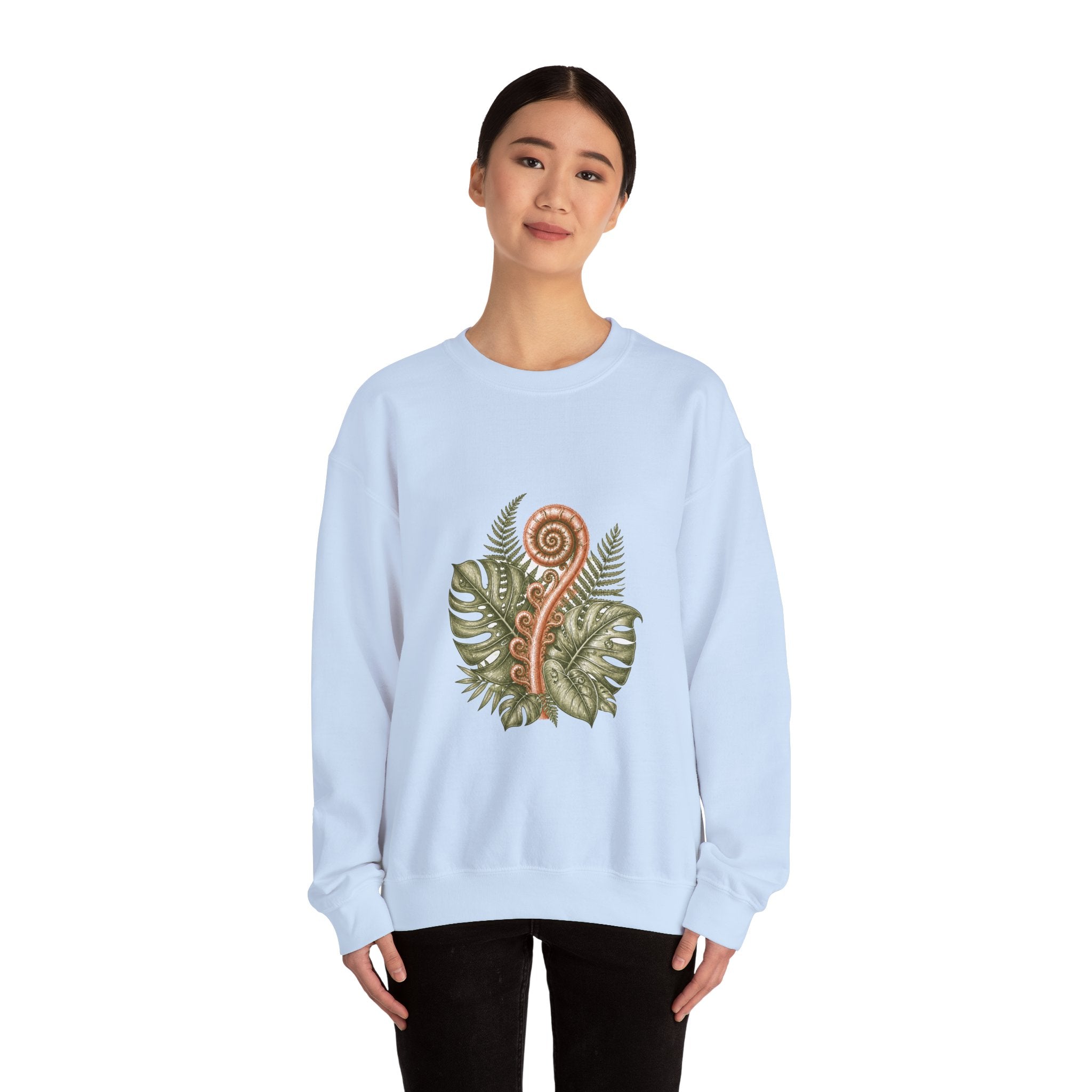 Matching Couple Sweatshirt - Desert & Rainforest Matching Couple Crewneck Sweatshirt Hand-Drawn Art His Hers Best Friend Gift - Design B