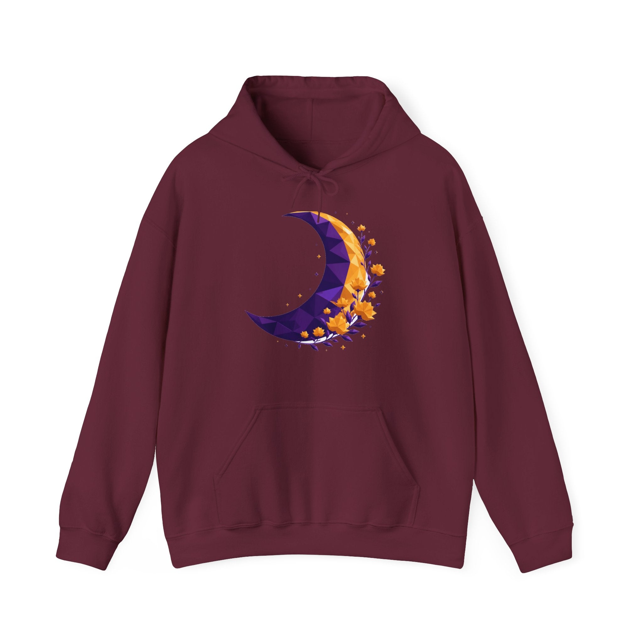 Matching Couple Sweatshirt - Waxing & Waning Moon Matching Couple Hooded Sweatshirt Geometric Art His Hers Couple Gift - Design A