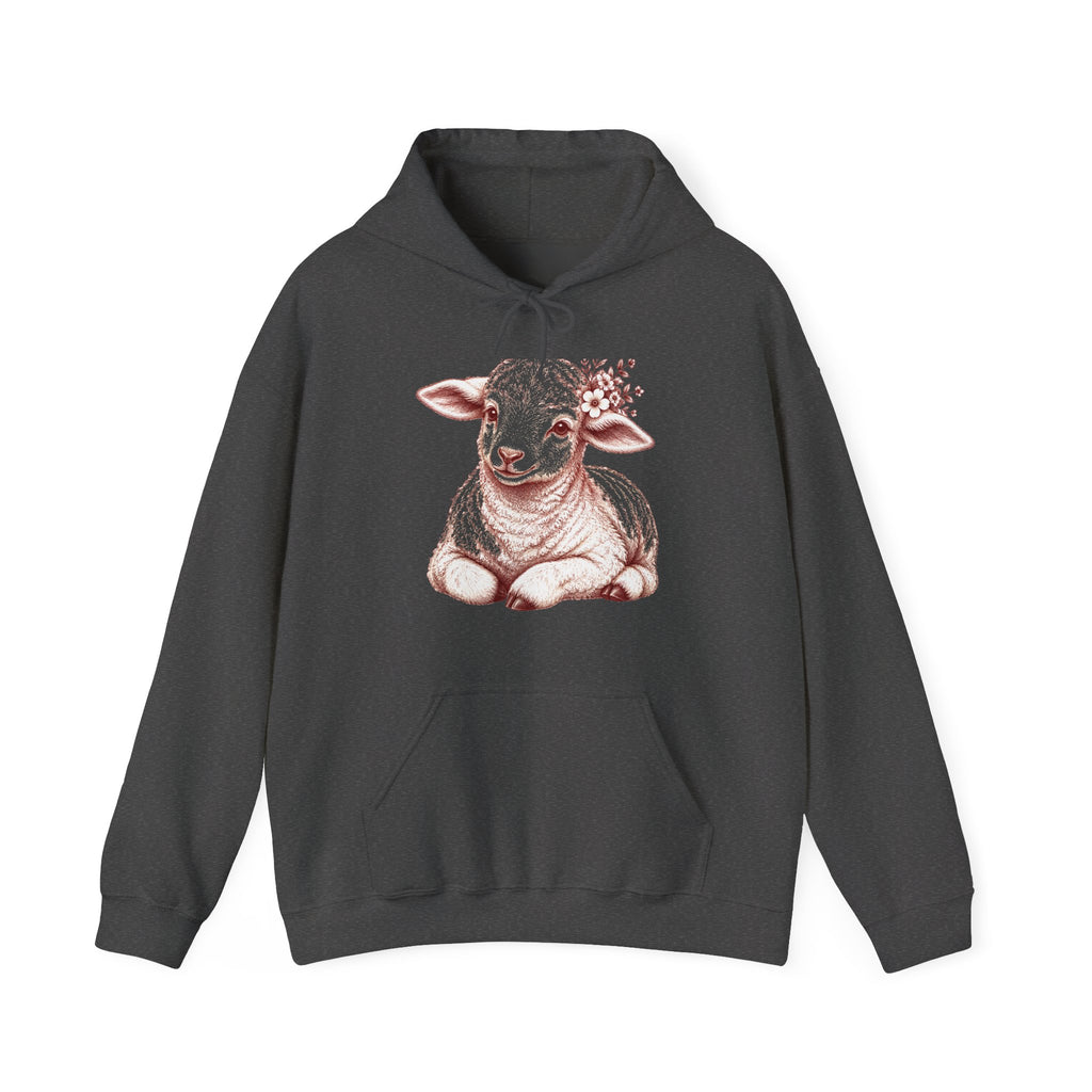 Matching Couple Sweatshirt - Lion & Lamb Matching Couple Hooded Sweatshirt Hand-Drawn Art His Hers Best Friend Gift - Design B