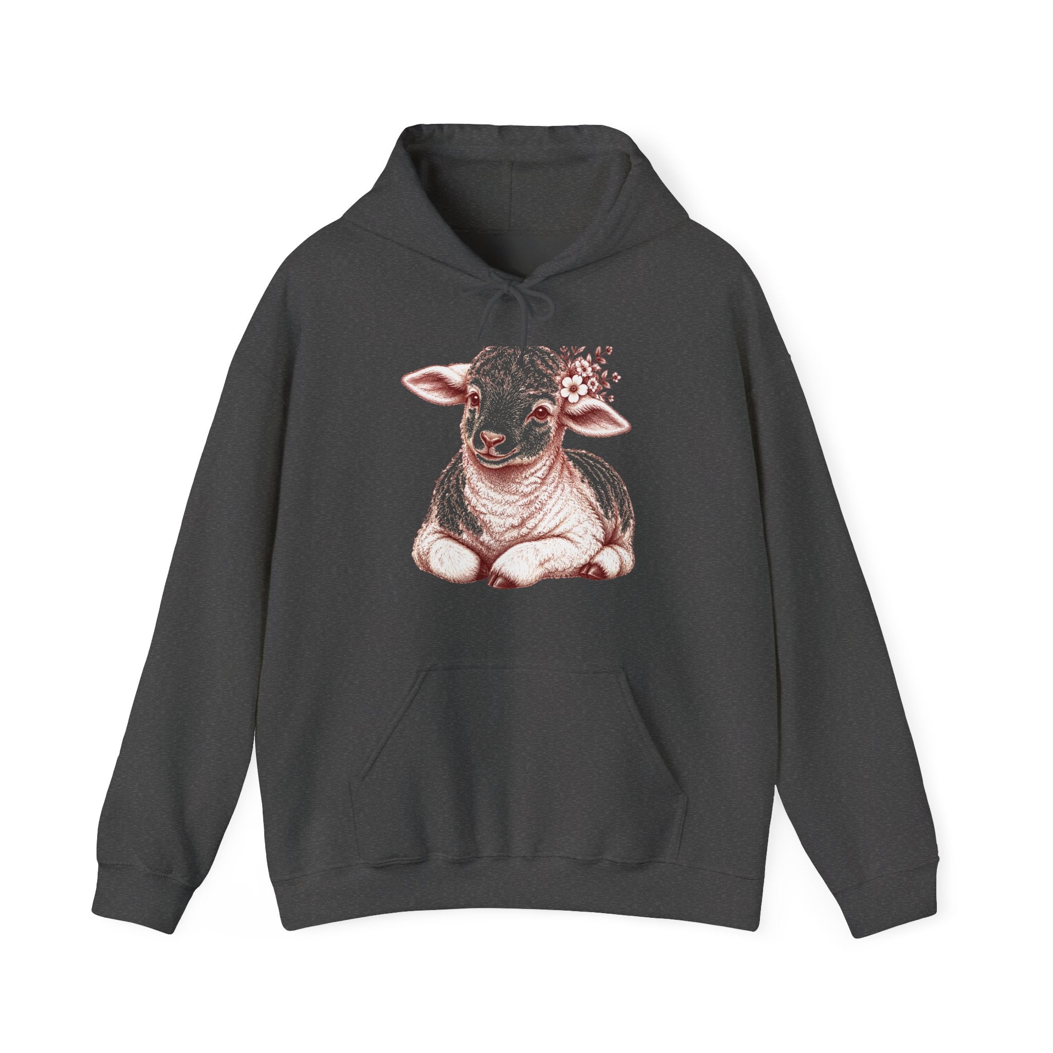 Matching Couple Sweatshirt - Lion & Lamb Matching Couple Hooded Sweatshirt Hand-Drawn Art His Hers Best Friend Gift - Design B