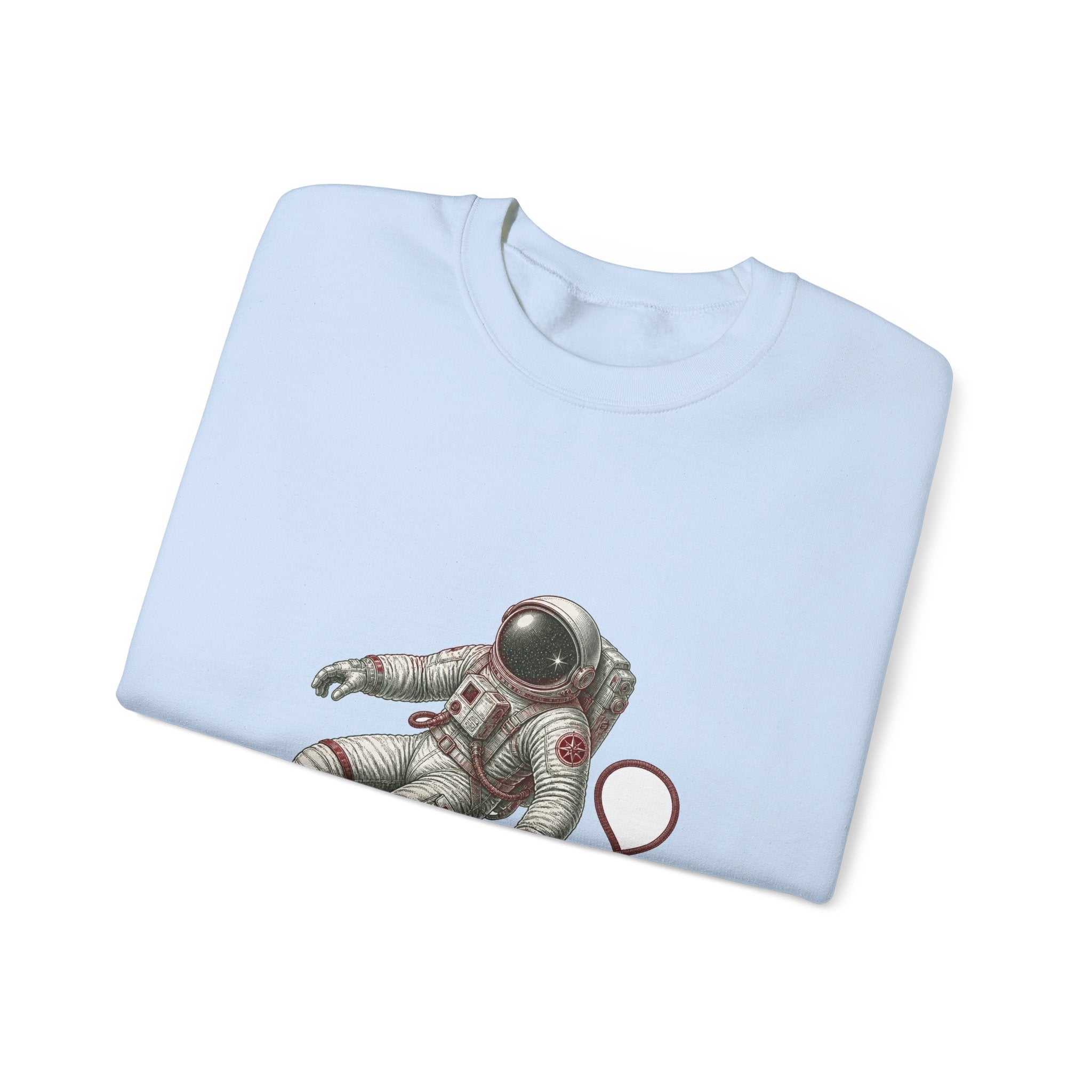 Matching Couple Sweatshirt - Astronaut & Planet Matching Couple Crewneck Sweatshirt Vintage Art His Hers Wedding Gift - Design A