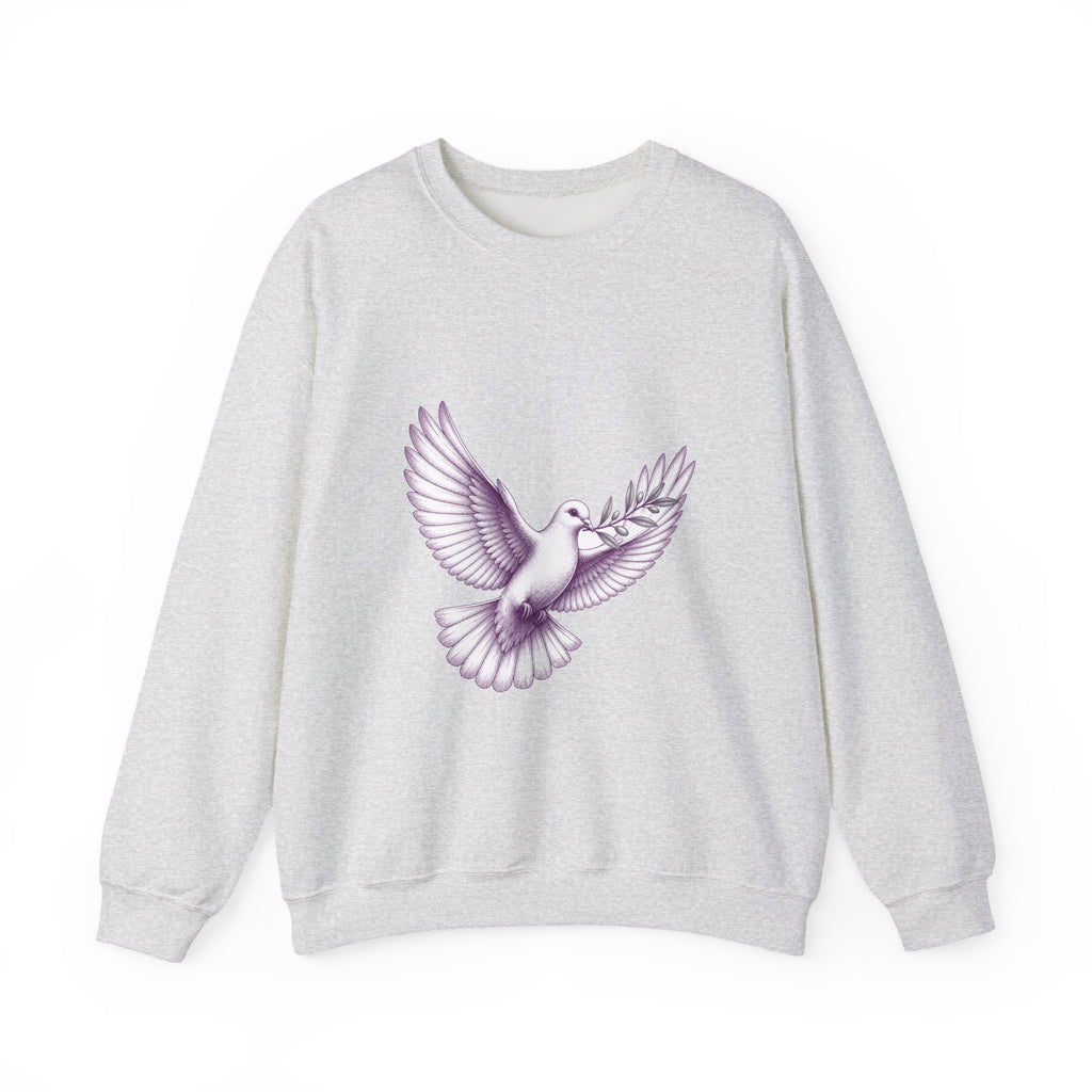 Matching Couple Sweatshirt - Wolf & Dove Matching Couple Comfort Colors Crew Hand-Drawn Art His Hers Anniversary Gift - Design B