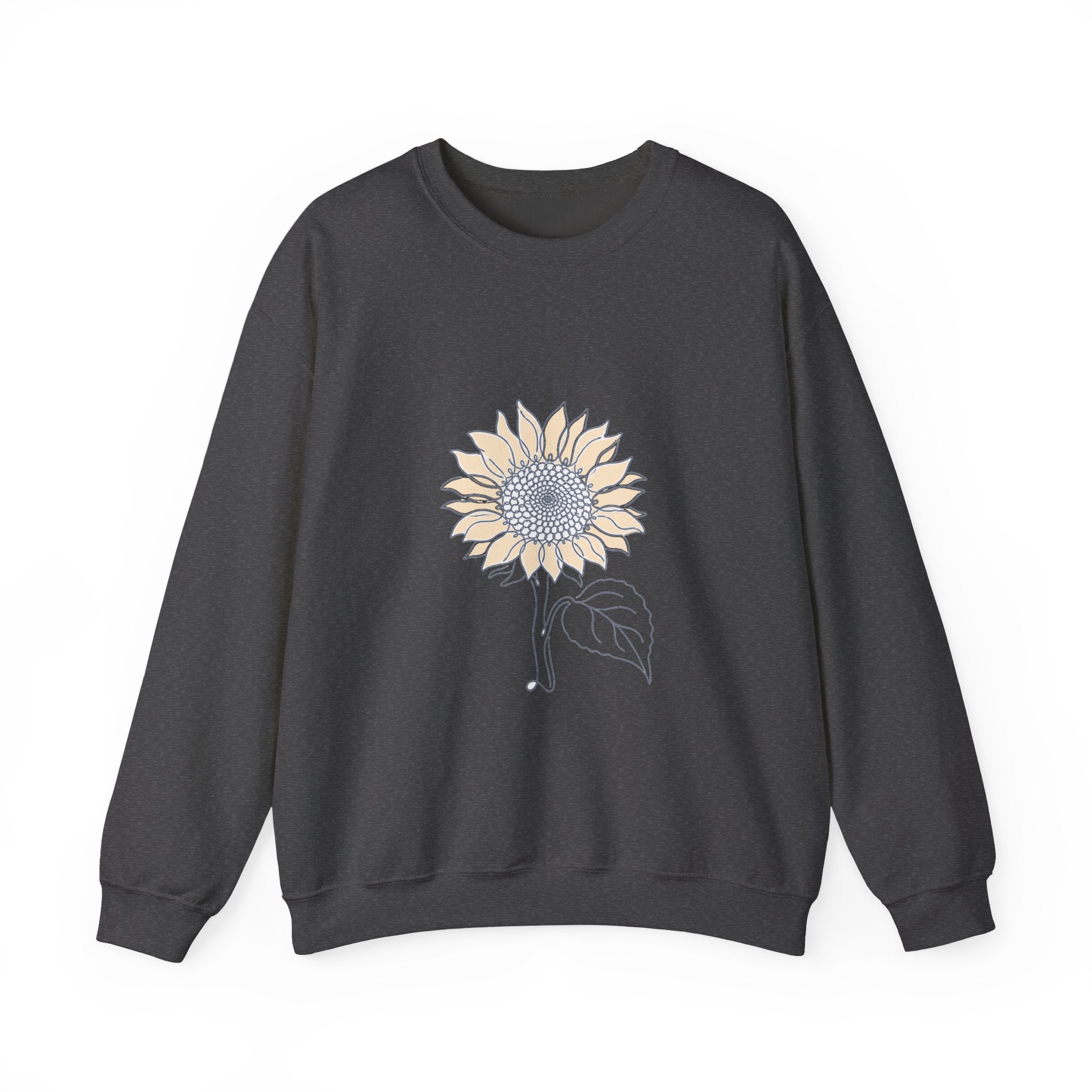 Matching Couple Sweatshirt - Sunflower & Moonflower Matching Couple Premium Fleece Sweatshirt Minimalist Art His Hers Christmas Gift - Design A