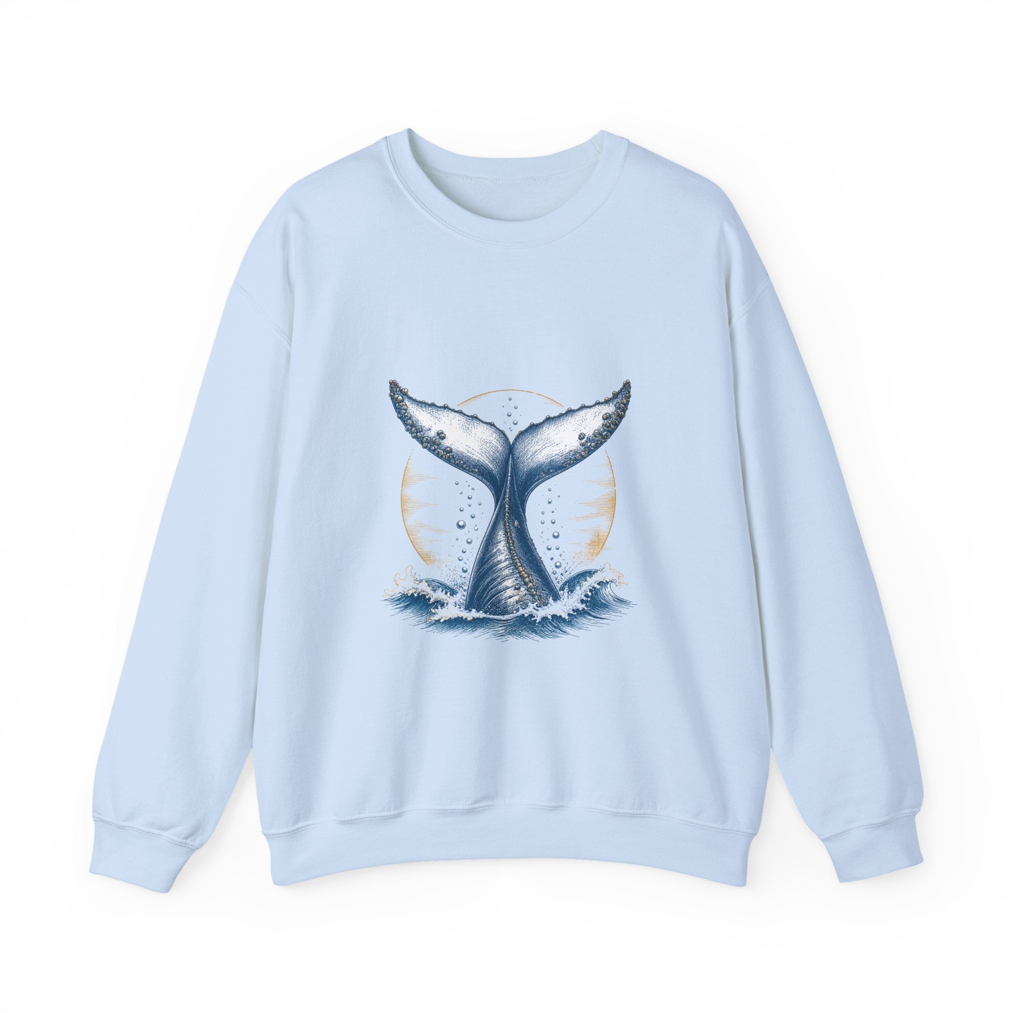 Matching Couple Sweatshirt - Eagle & Whale Matching Couple Comfort Colors Crew Hand-Drawn Art His Hers Anniversary Gift - Design B