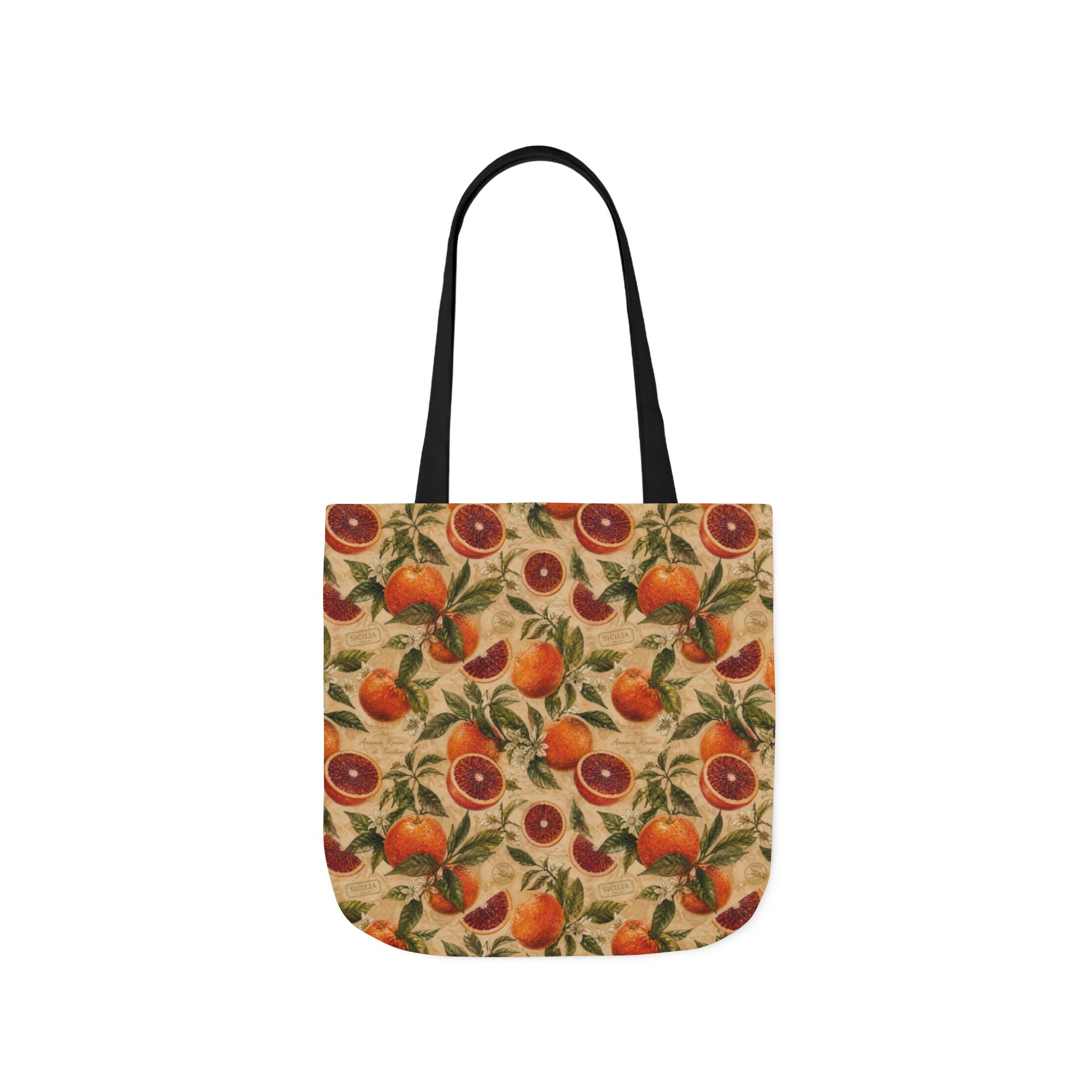 Blood Oranges Canvas Tote Bag Mediterranean Kitchen Watercolor Design Italian Cottagecore Gift