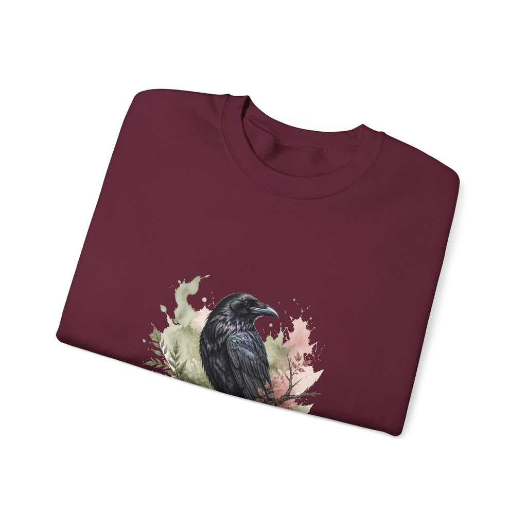 Matching Couple Sweatshirt - Raven & Swan Matching Couple Crewneck Sweatshirt Watercolor Art His Hers Engagement Gift - Design A