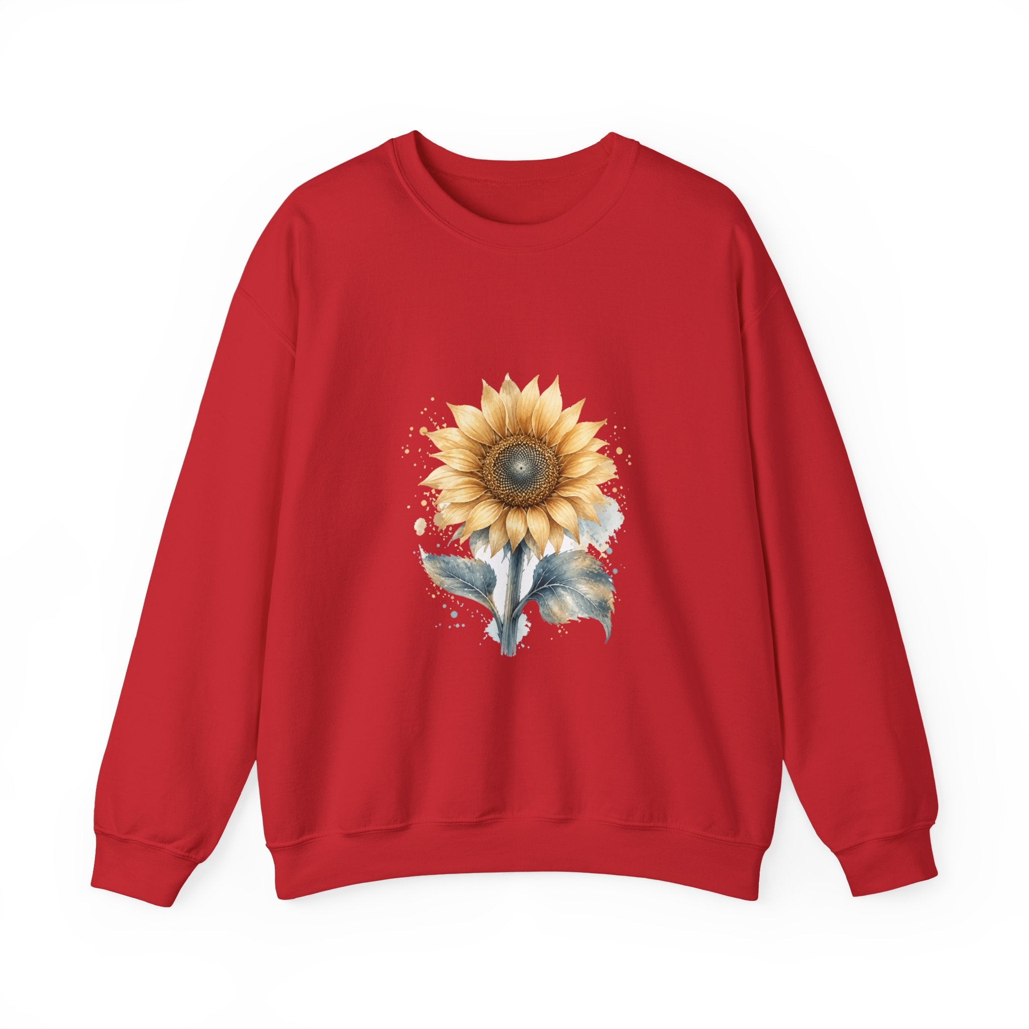 Matching Couple Sweatshirt - Sunflower & Moonflower Matching Couple Comfort Colors Crew Watercolor Art His Hers Birthday Gift - Design A