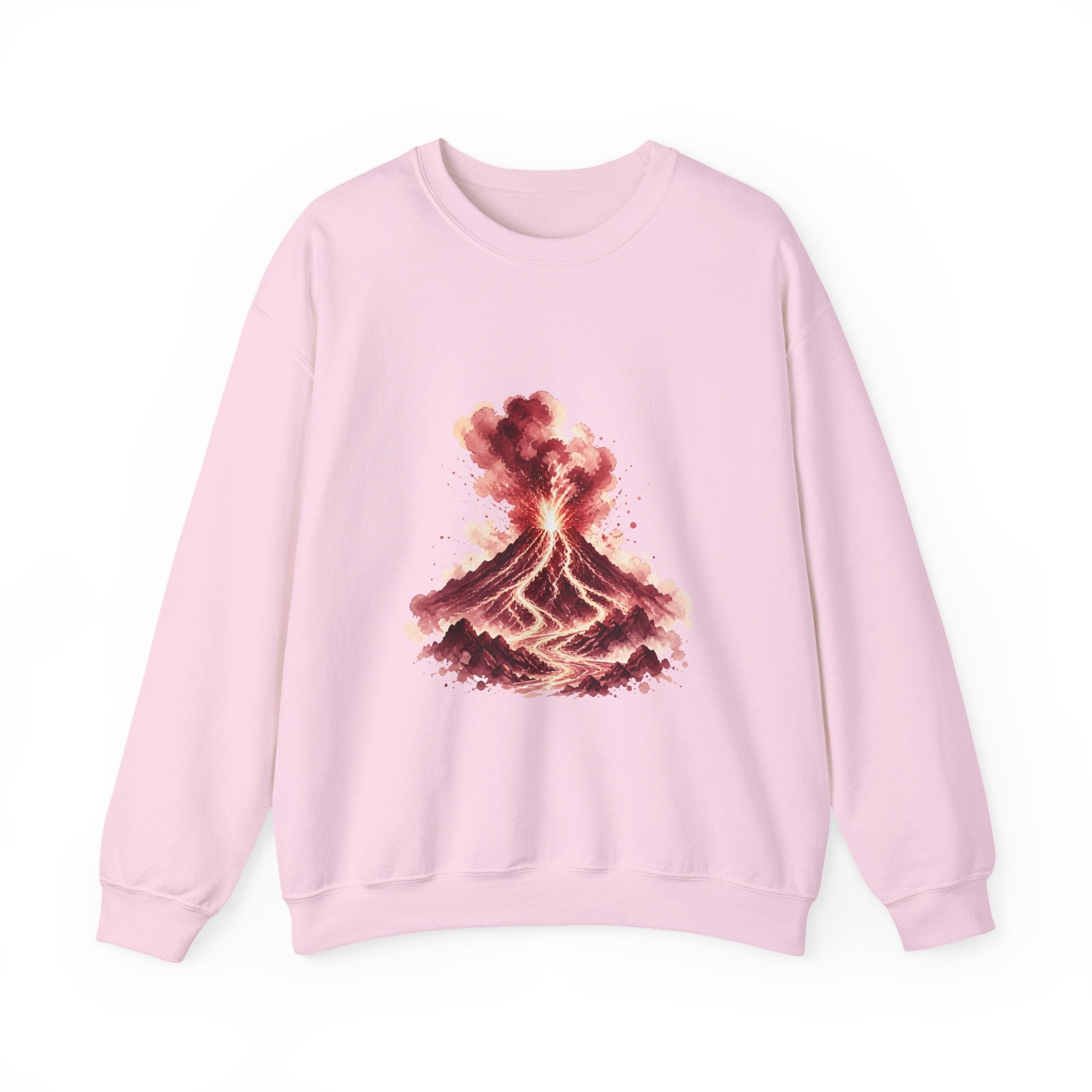 Matching Couple Sweatshirt - Volcano & Glacier Matching Couple Comfort Colors Crew Watercolor Art His Hers Birthday Gift - Design A