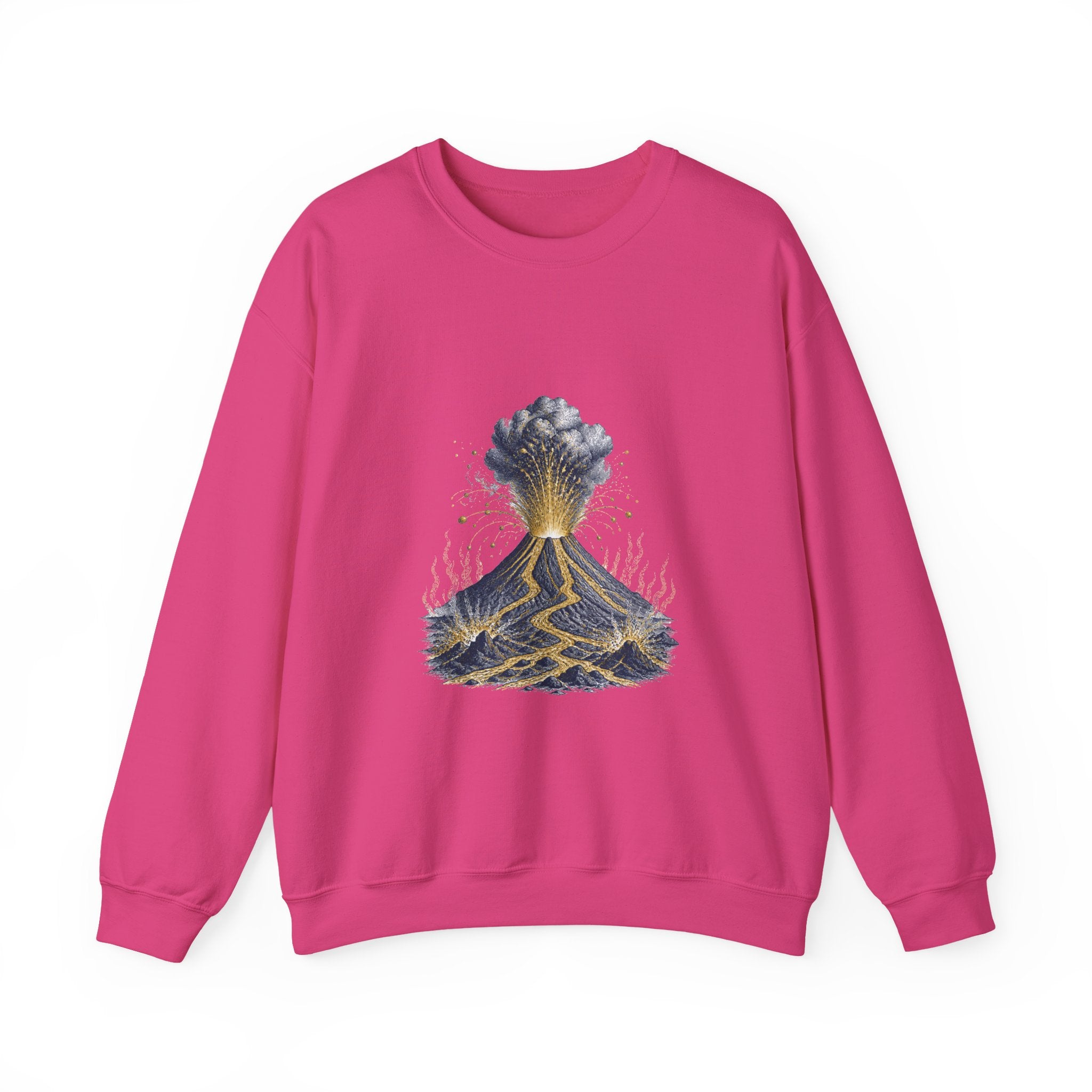 Matching Couple Sweatshirt - Volcano & Glacier Matching Couple Comfort Colors Crew Vintage Art His Hers Honeymoon Gift - Design A