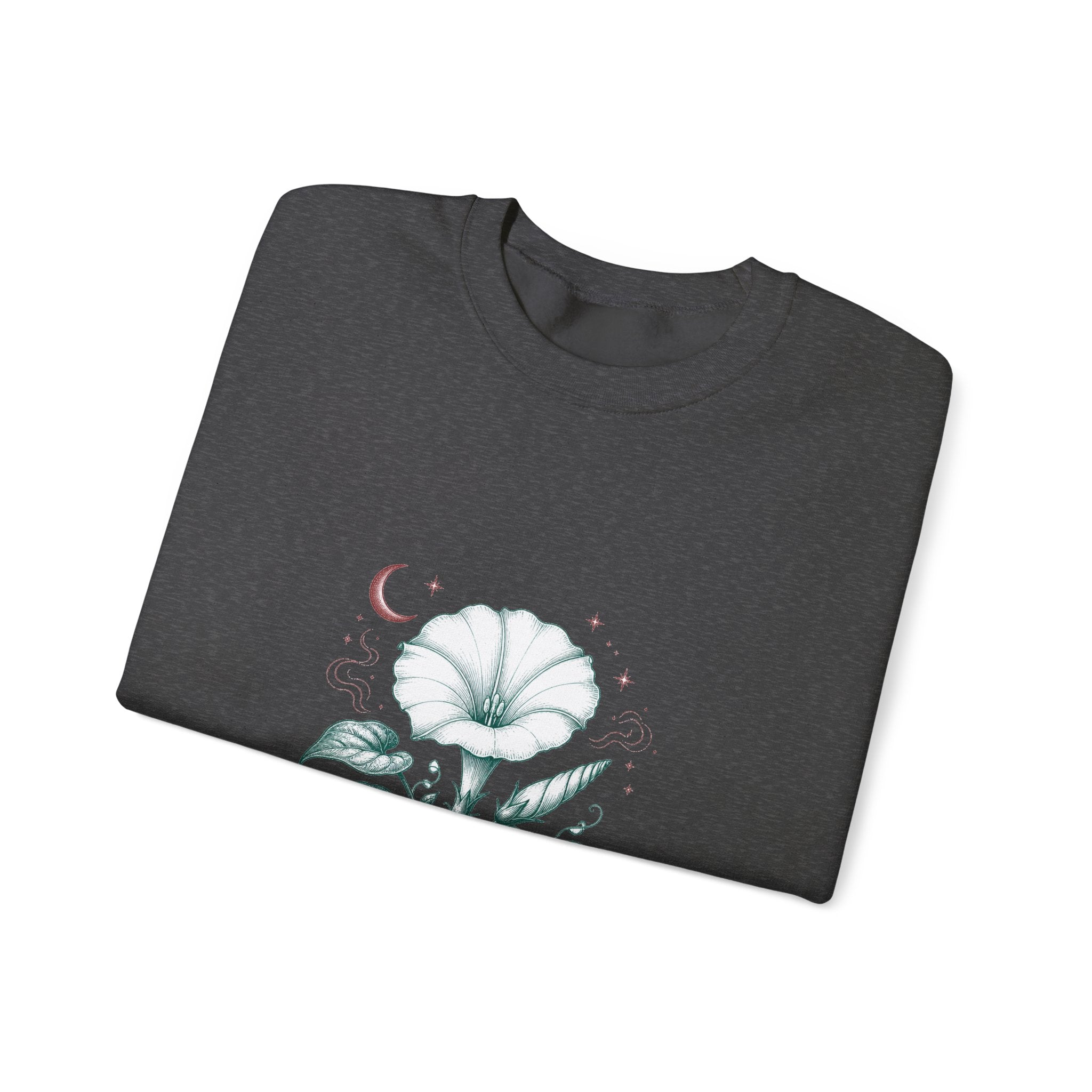 Matching Couple Sweatshirt - Sunflower & Moonflower Matching Couple Premium Fleece Sweatshirt Vintage Art His Hers Honeymoon Gift - Design B