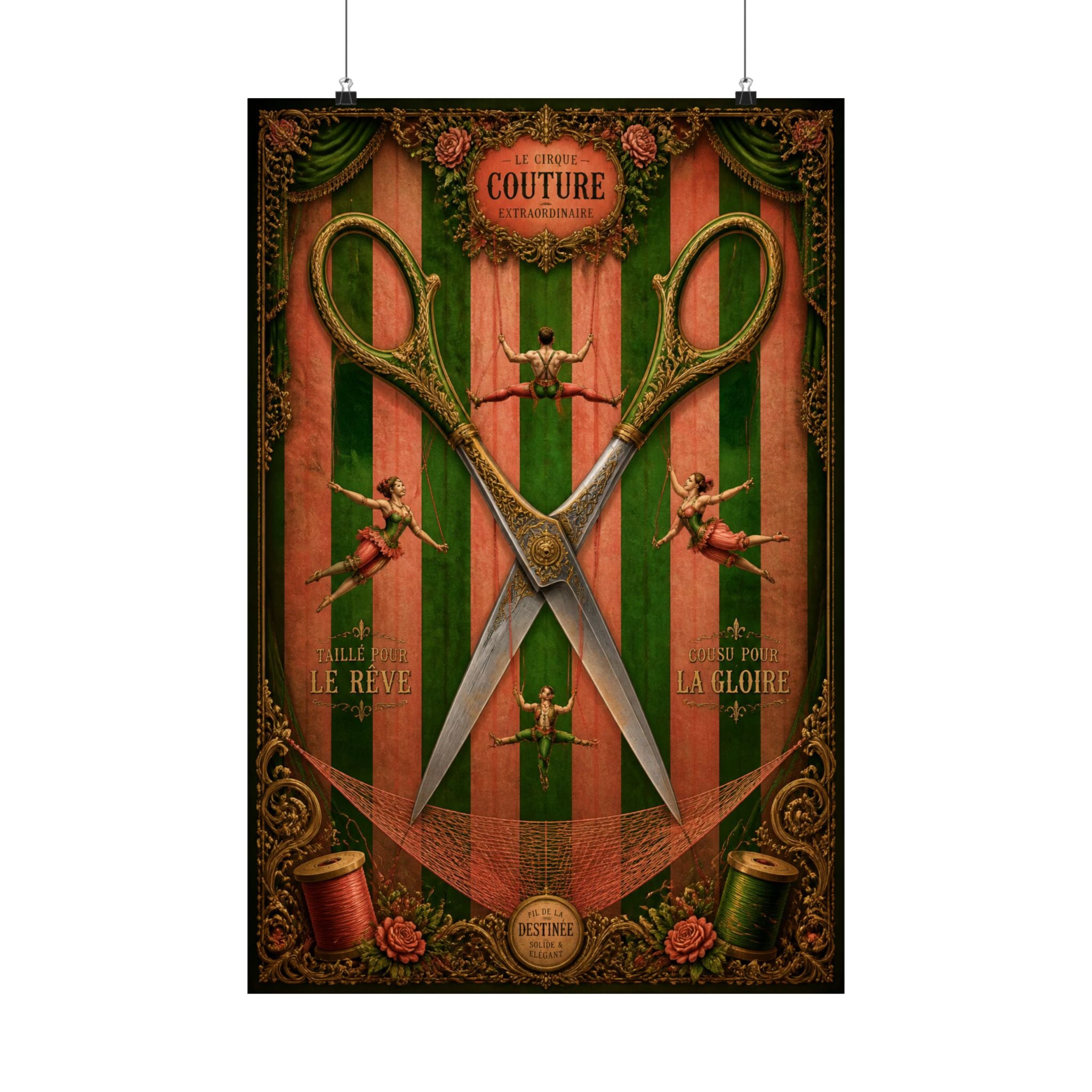Giant Scissors Trapeze Wall Art Poster 24×36 Baroque Studio Decor Maximalist Print