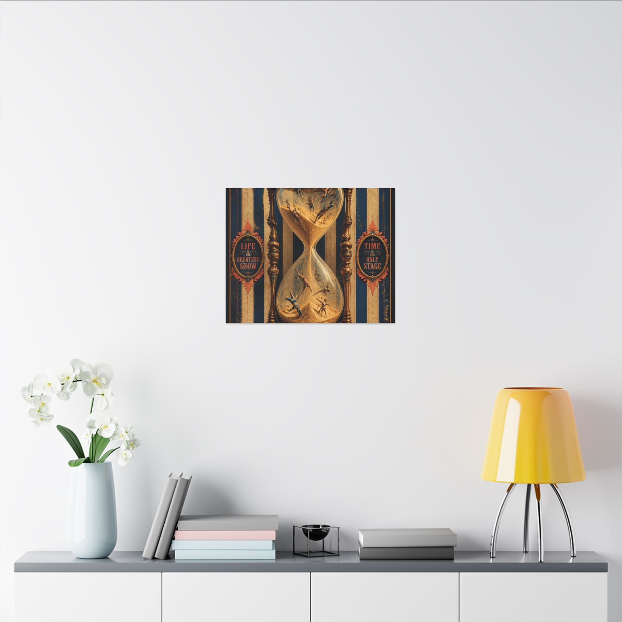 Hourglass Acrobats Wall Art Canvas 24×36 Baroque Studio Decor Maximalist Print