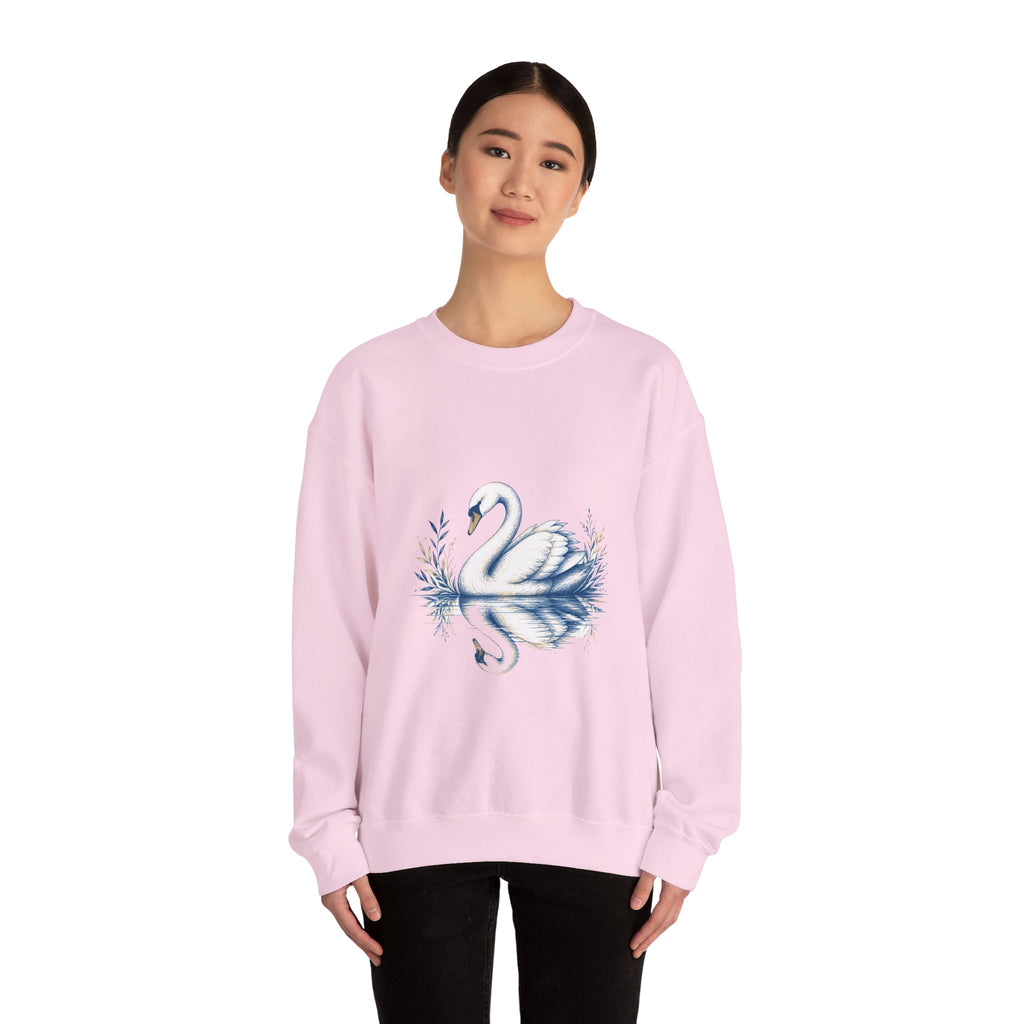 Matching Couple Sweatshirt - Raven & Swan Matching Couple Crewneck Sweatshirt Hand-Drawn Art His Hers Best Friend Gift - Design B