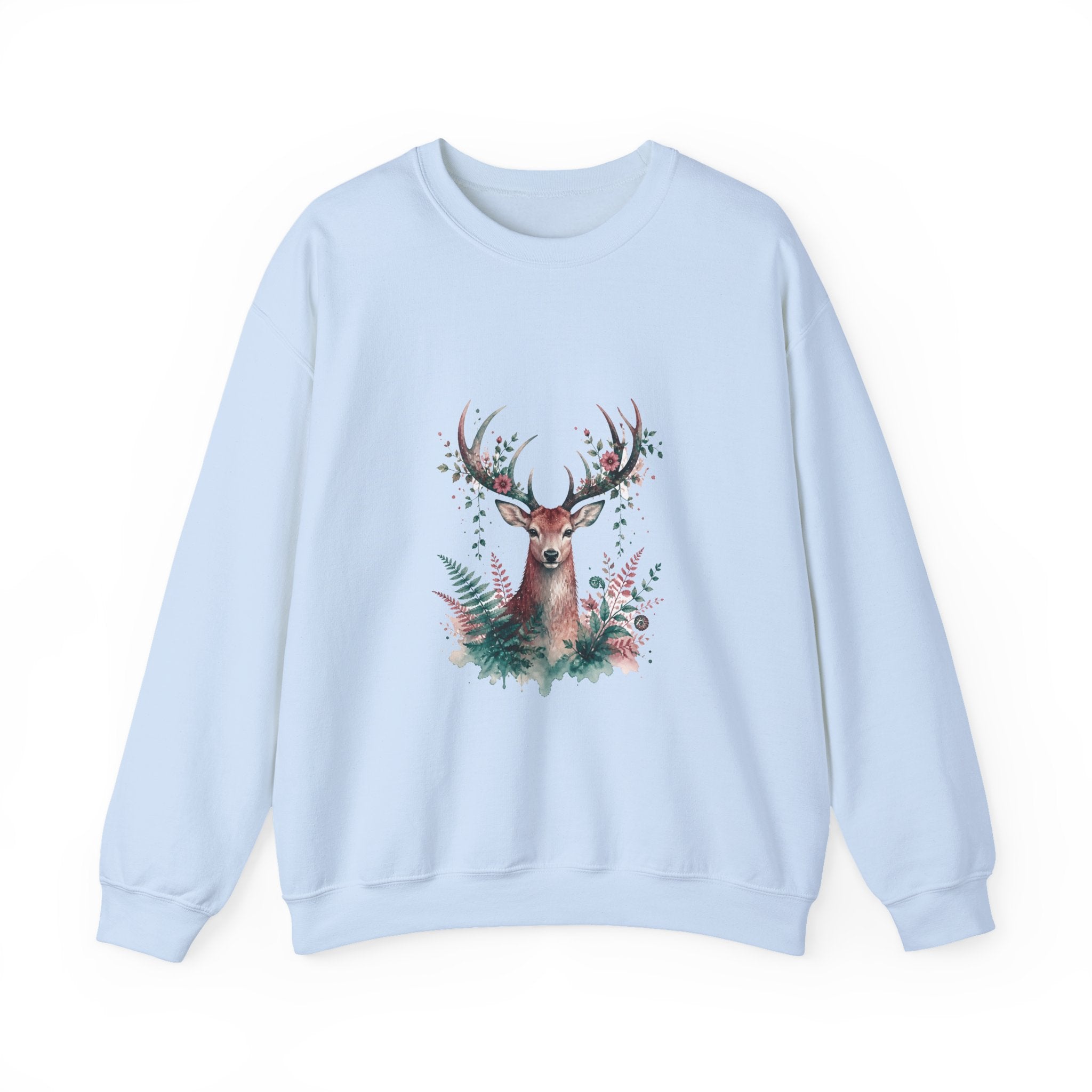 Matching Couple Sweatshirt - Bear & Deer Matching Couple Comfort Colors Crew Watercolor Art His Hers Birthday Gift - Design B