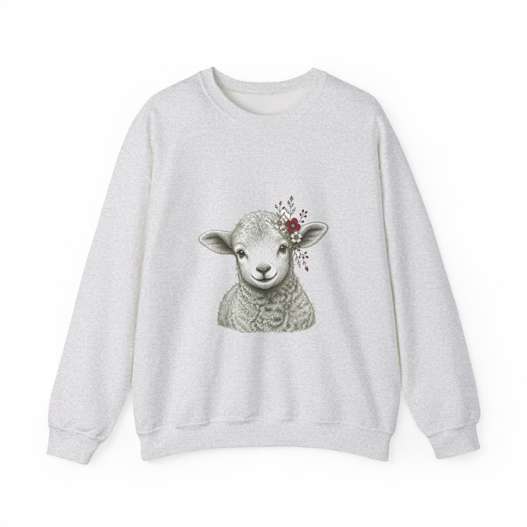 Matching Couple Sweatshirt - Lion & Lamb Matching Couple Crewneck Sweatshirt Hand-Drawn Art His Hers Best Friend Gift - Design B