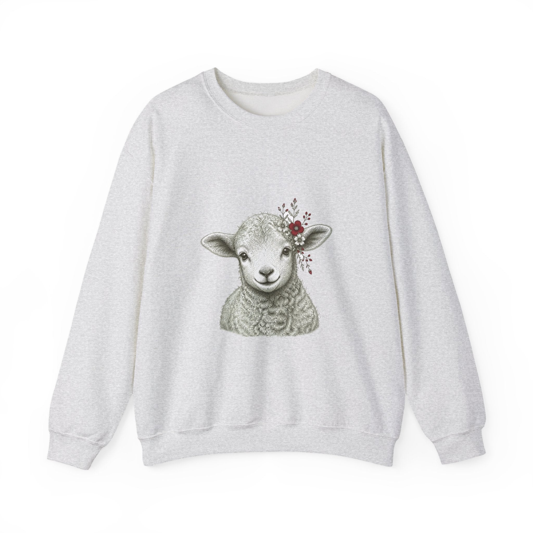 Matching Couple Sweatshirt - Lion & Lamb Matching Couple Crewneck Sweatshirt Hand-Drawn Art His Hers Best Friend Gift - Design B