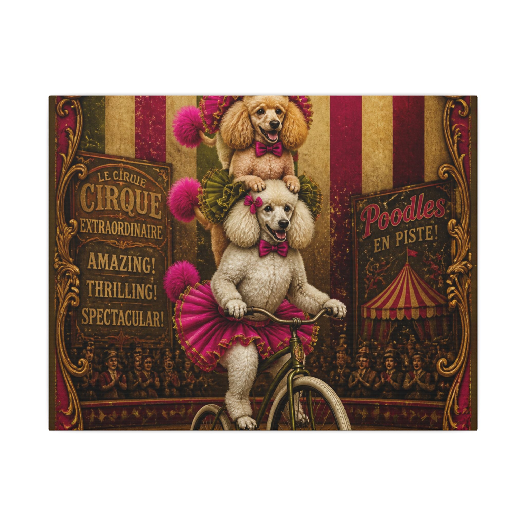 Poodle Stack Bicycle Wall Art Canvas 24×36 Baroque Studio Decor Maximalist Print