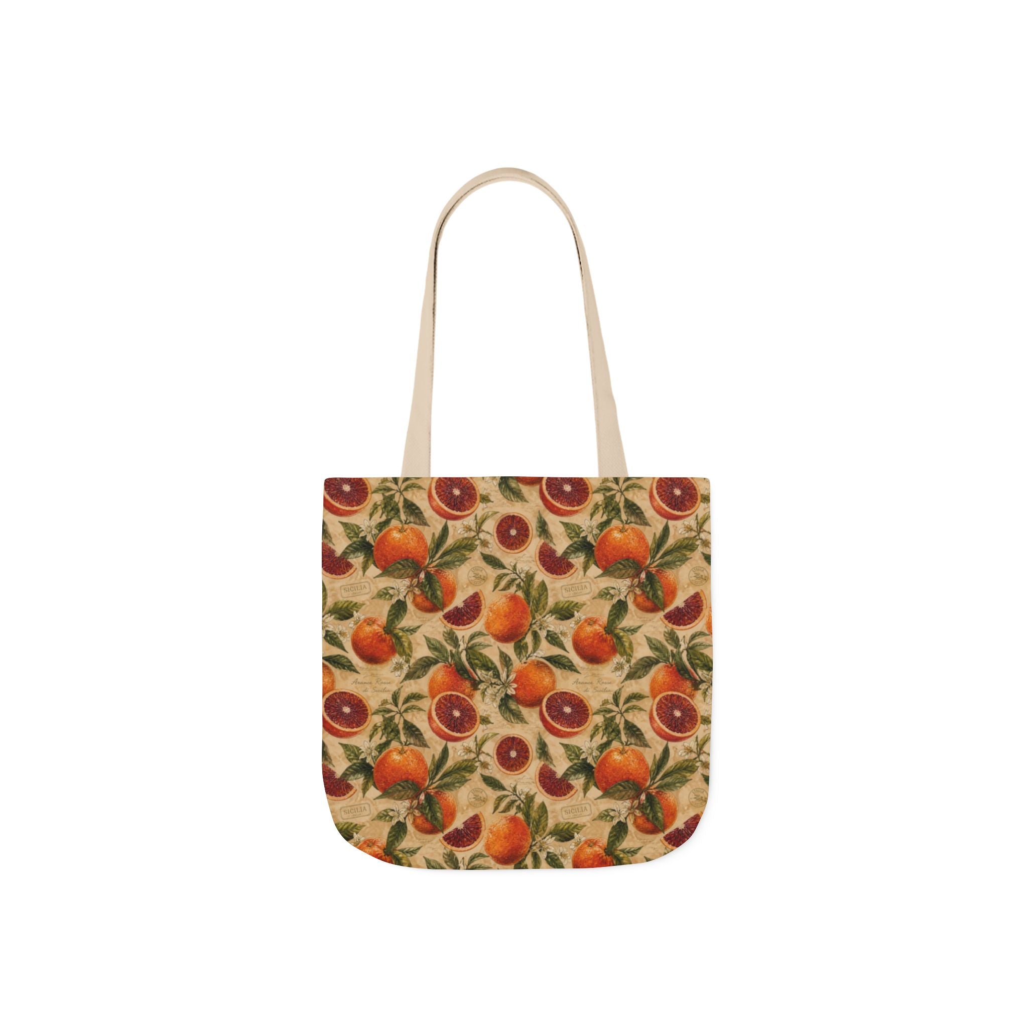 Blood Oranges Canvas Tote Bag Mediterranean Kitchen Watercolor Design Italian Cottagecore Gift