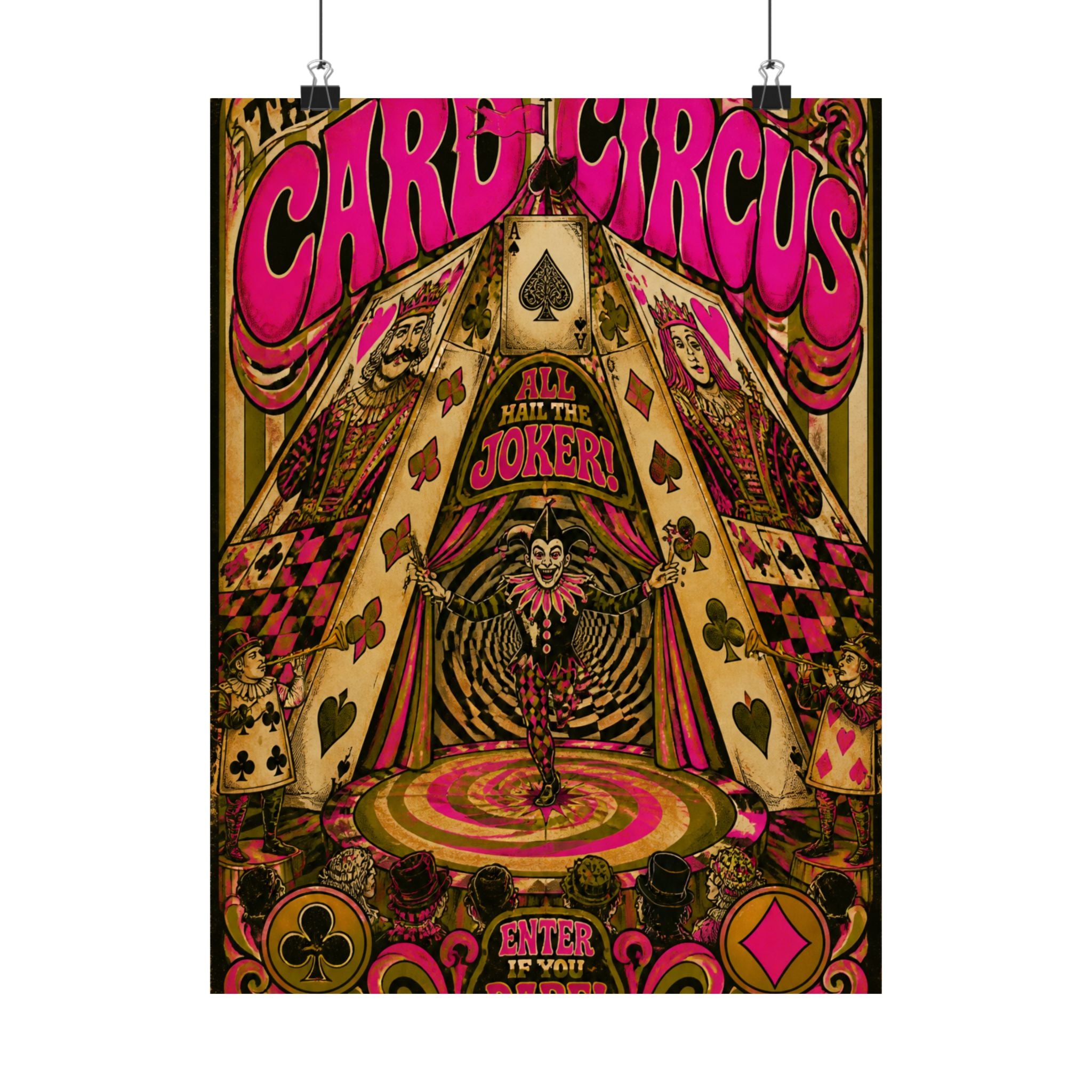 Playing Cards Tent Wall Art Poster 18×24 Psychedelic Cafe Decor Maximalist Print