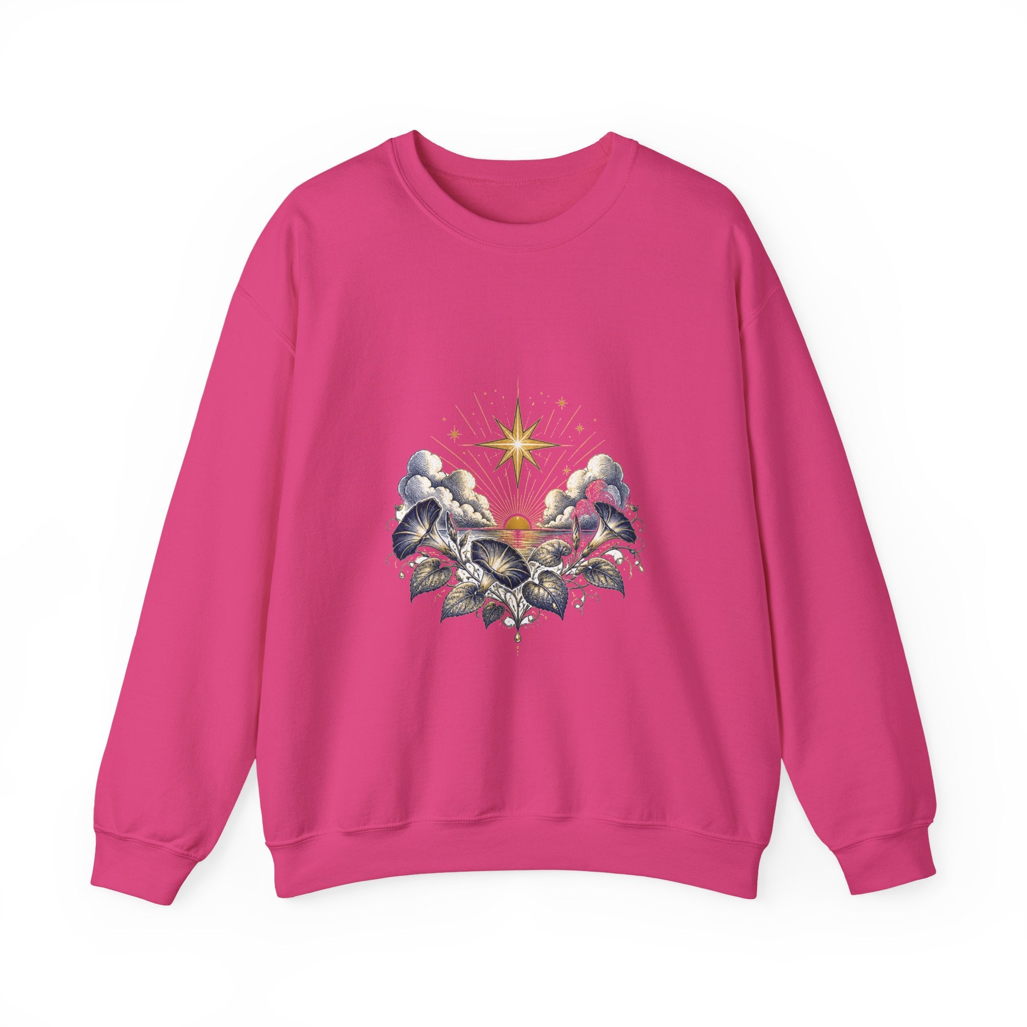 Matching Couple Sweatshirt - Evening & Morning Star Matching Couple Crewneck Sweatshirt Vintage Art His Hers Wedding Gift - Design B